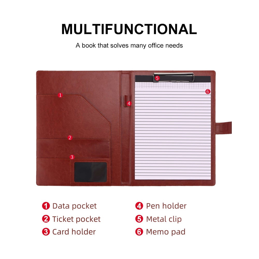 Youersen Portfolio Folder Organizer, Padfolio for Business, Office, Gift, Leather, Red - Image 2