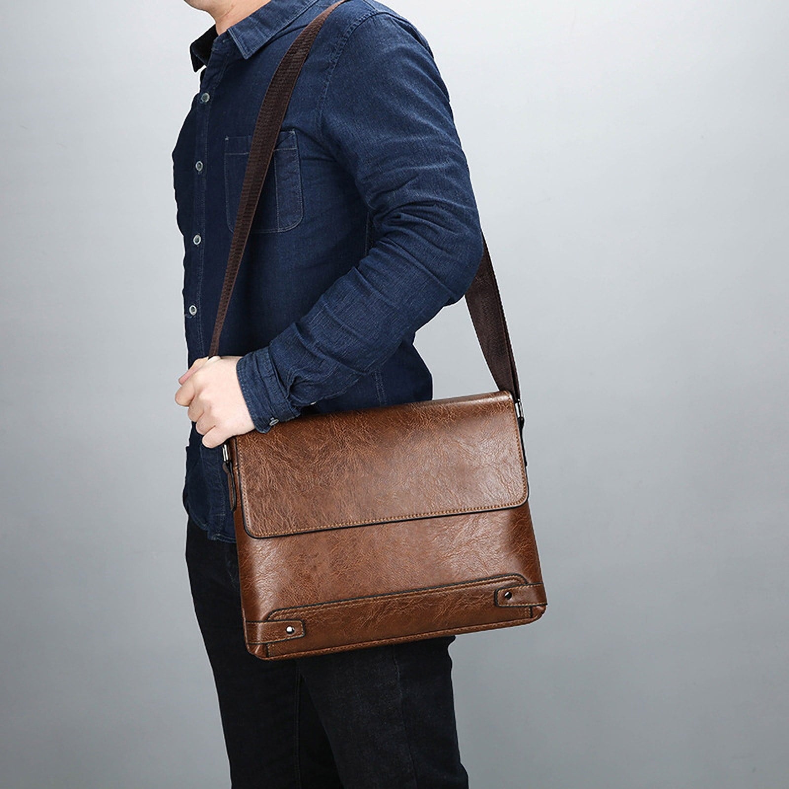 for Mens, Waterproof Laptop Briefcase Shoulder , for Computer Laptop , for Office Business - Image 4
