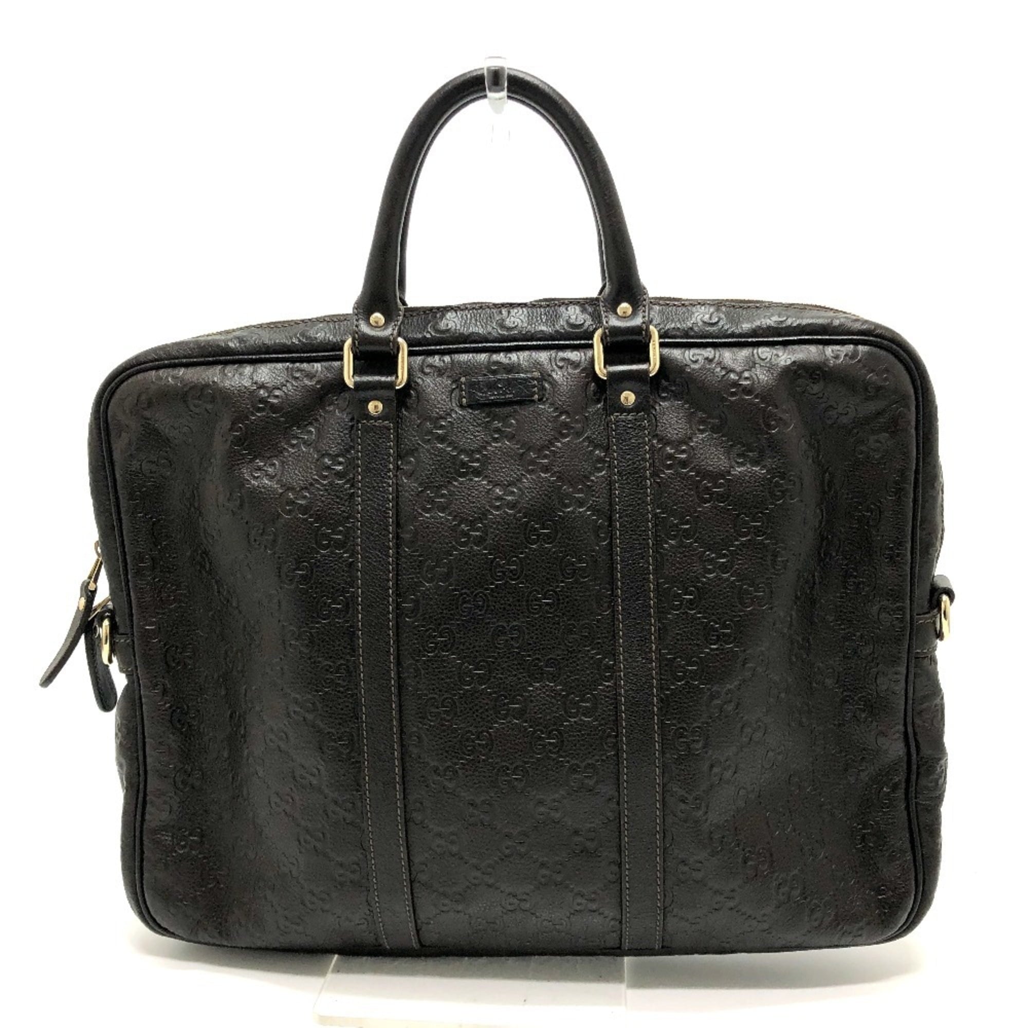 Pre-Owned 201480 Shima Line Handbag/Business Bag/Briefcase Leather Men's Brown (Good)