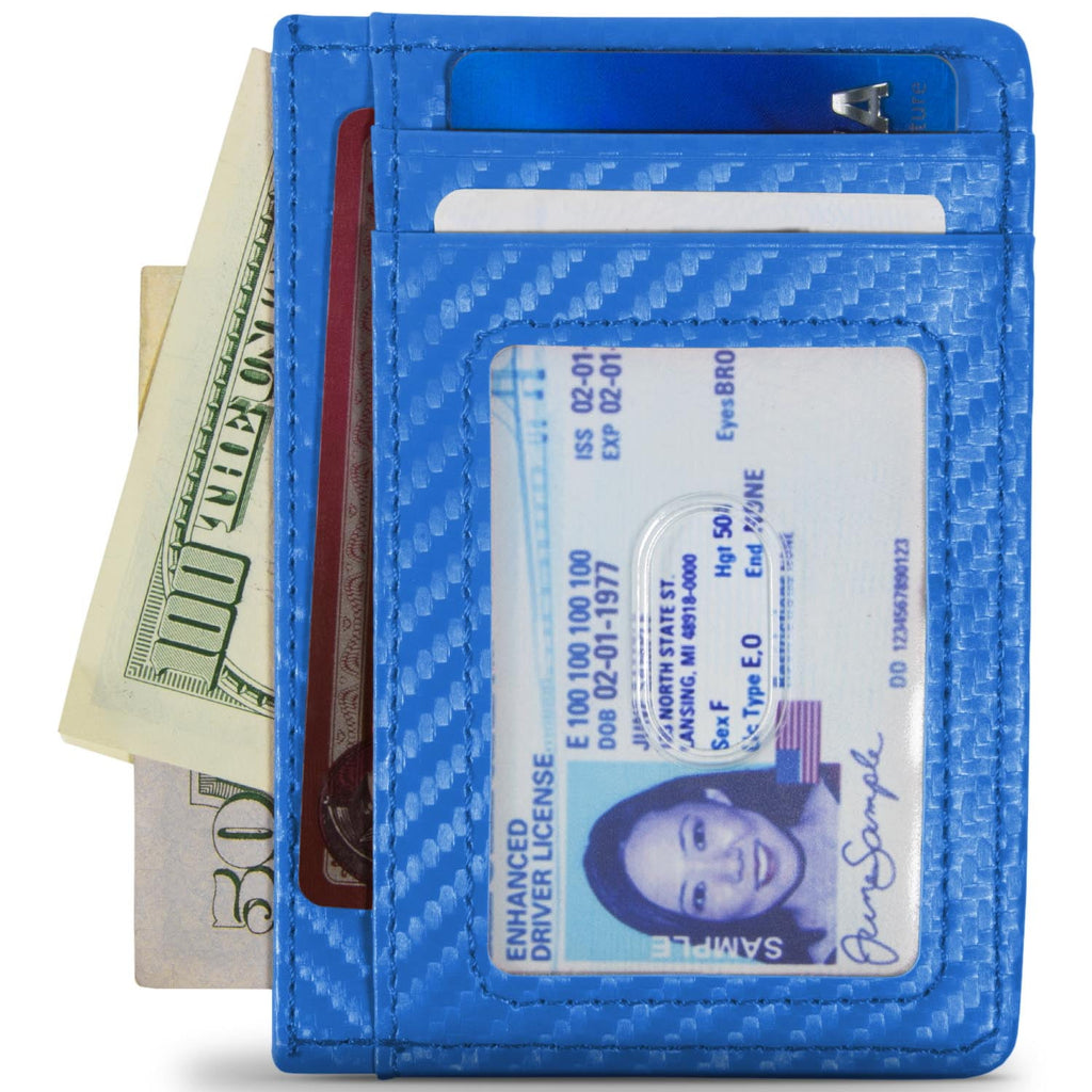 Vegan Leather RFID Blocking Credit Card Holder Slim Front Pocket Wallets for Men - Image 2