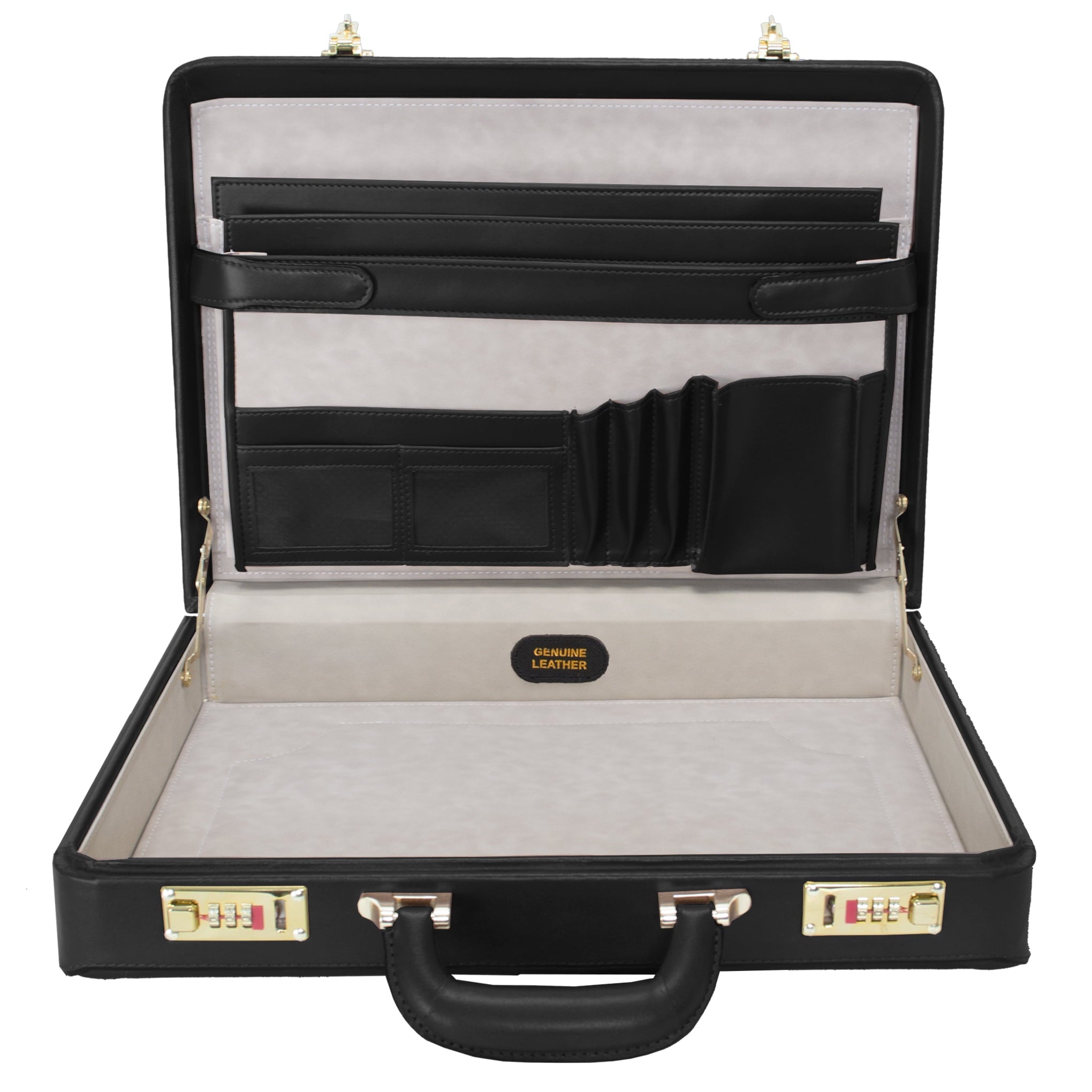 McKlein LAWSON, Attaché Briefcase, Top Grain Cowhide Leather, Black (80455) - Image 2