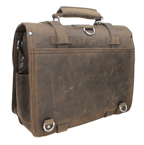 14" Medium CEO Leather Briefcase/Backpack Tote - Image 2