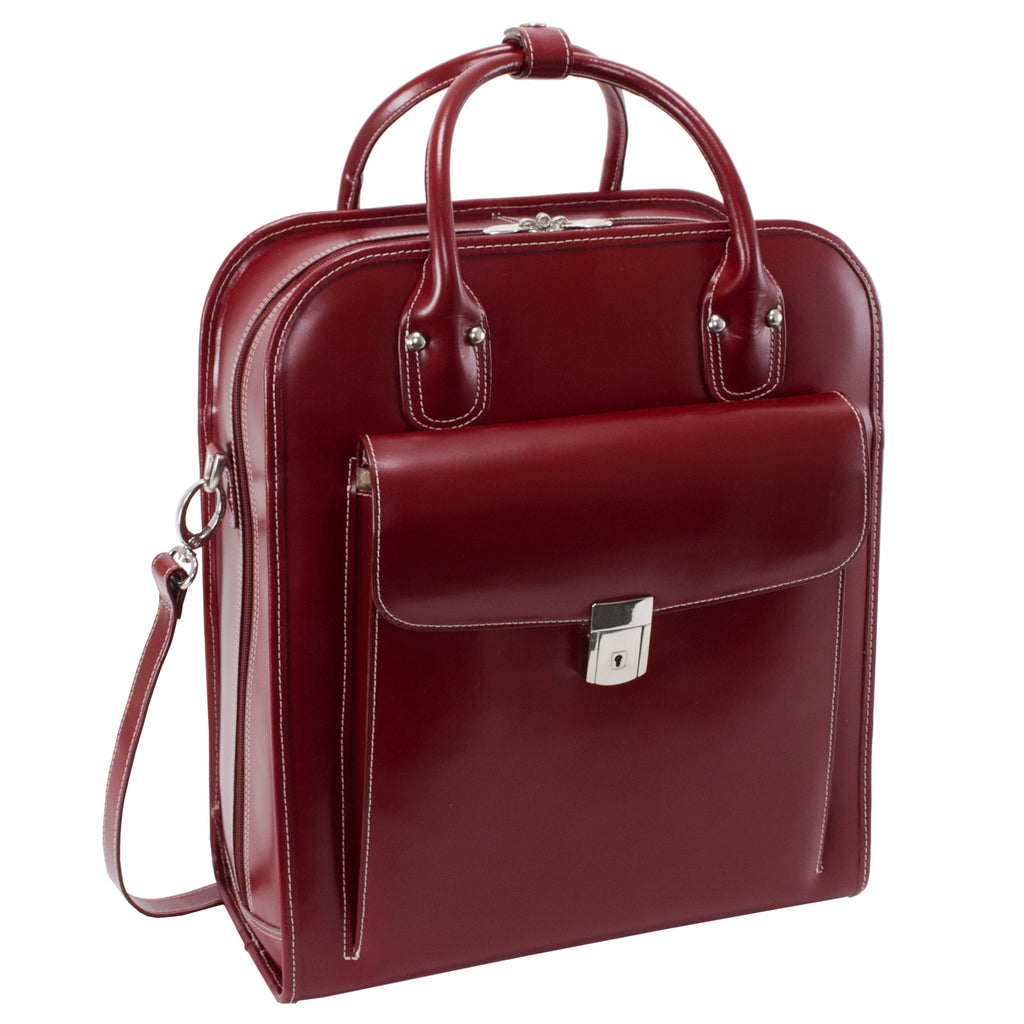McKlein, Top Grain Cowhide Leather, 15" Leather Vertical Patented Detachable -Wheeled Ladies' Laptop Briefcase - Image 5