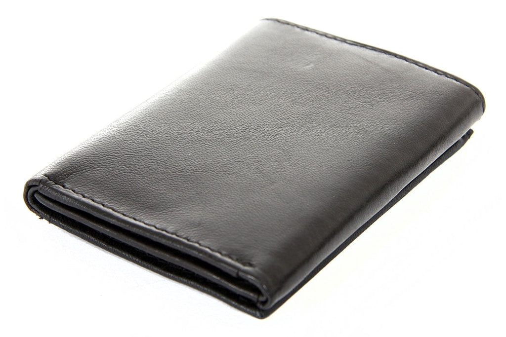 6 Credit Card 2 ID Mens Leather Wallet Black Wallet 3 x 4 inches - Image 3