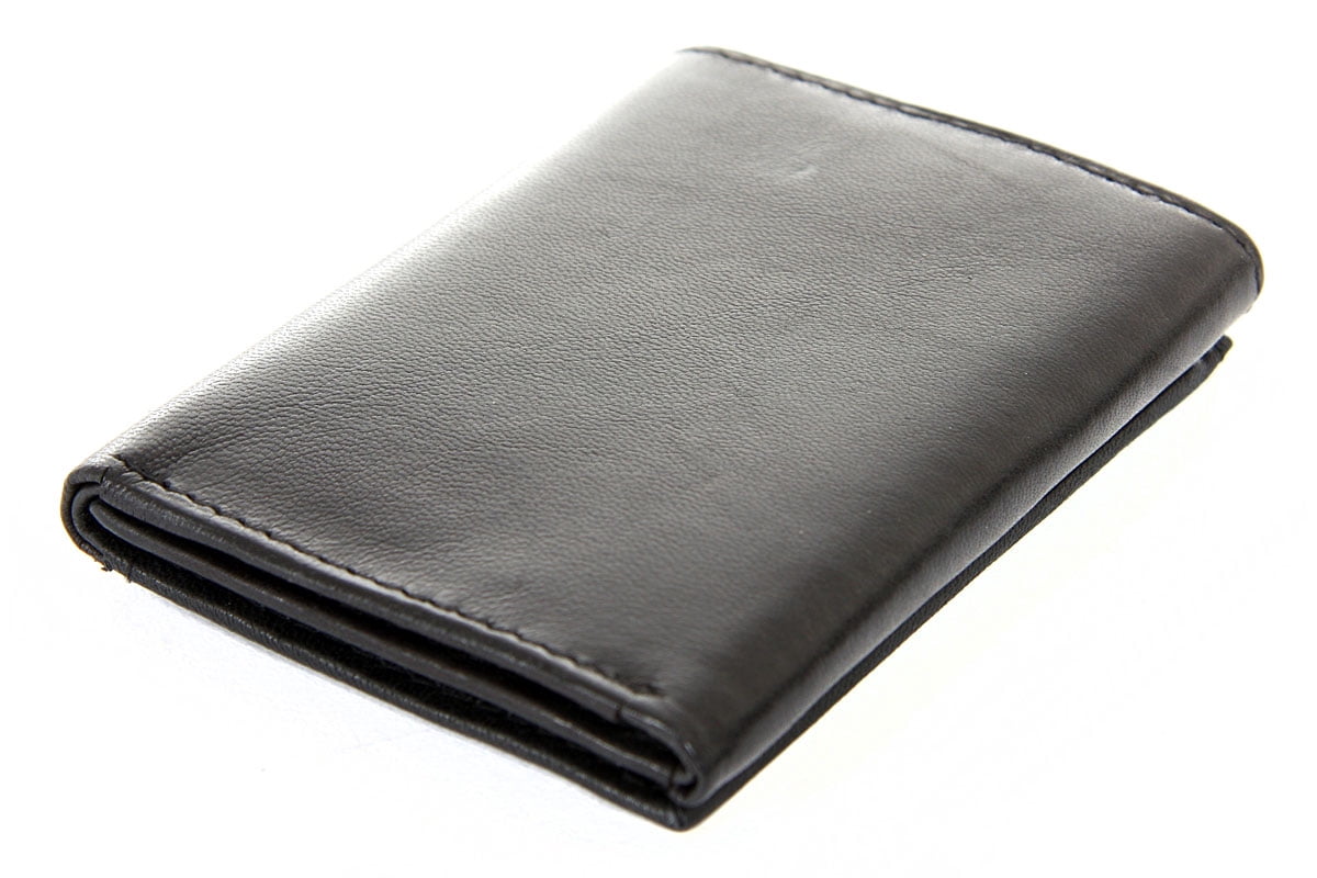 6 Credit Card 2 ID Mens Leather Wallet Black Wallet 3 x 4 inches - Image 3