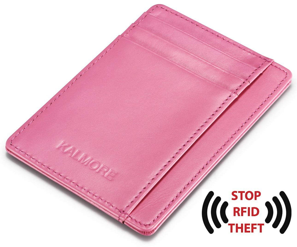 Men's RFID Blocking Slim Leather Business Card Holder 6 Slots, Black - Image 3