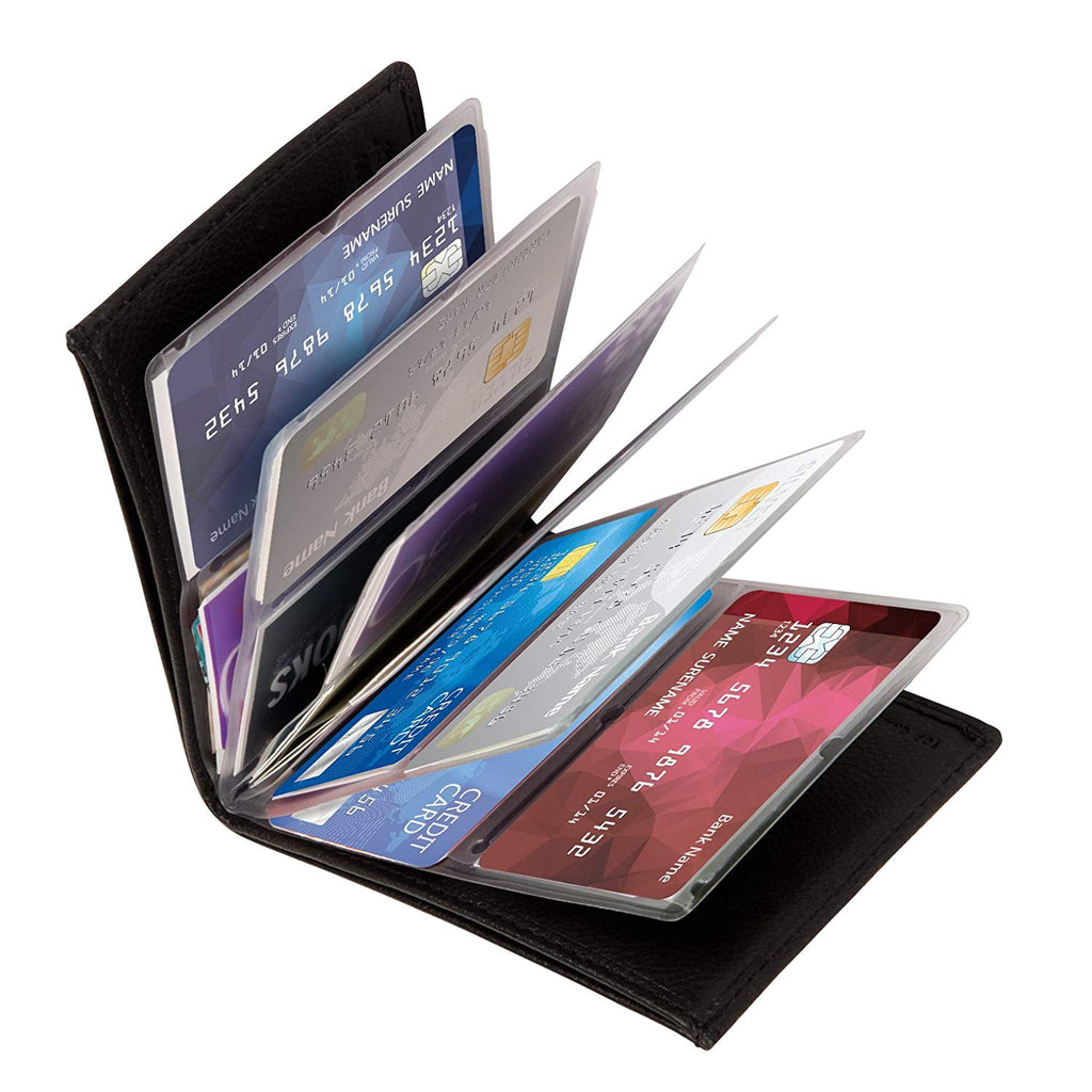 RFID Protection Unisex Genuine Slim Card Holder Wallet, Leather - Image 2
