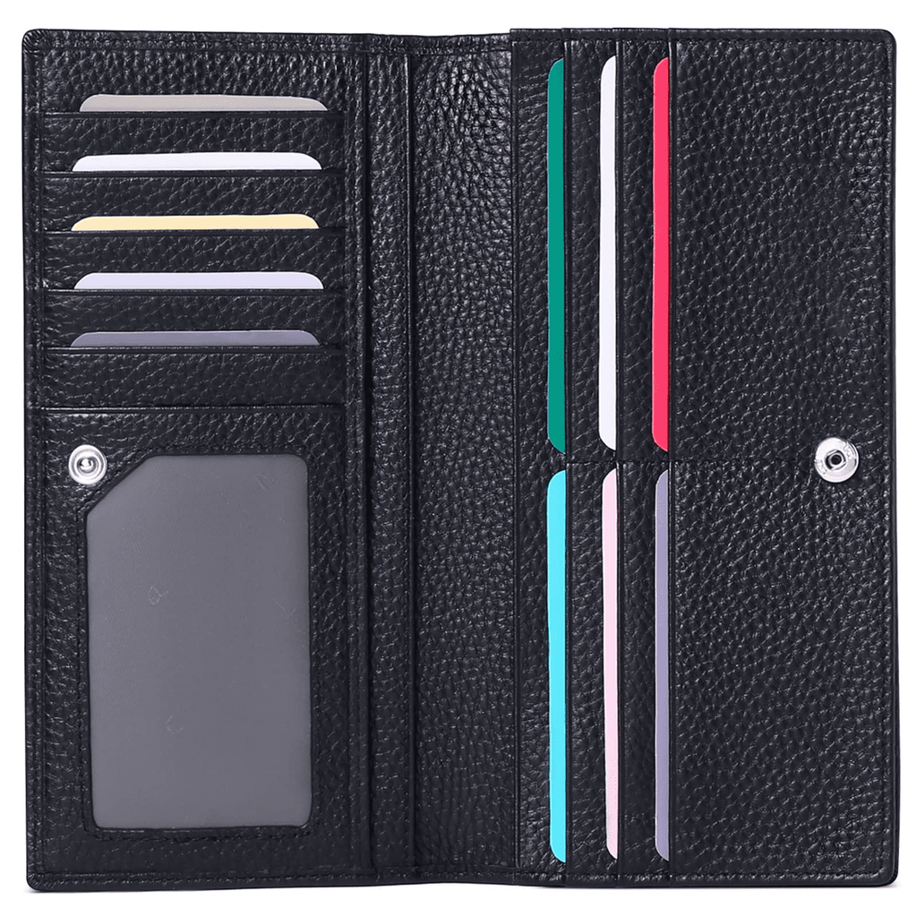 Wallets for Women RFID Blocking Ultra Slim Real Leather Credit Card Holder Clutch - Image 6
