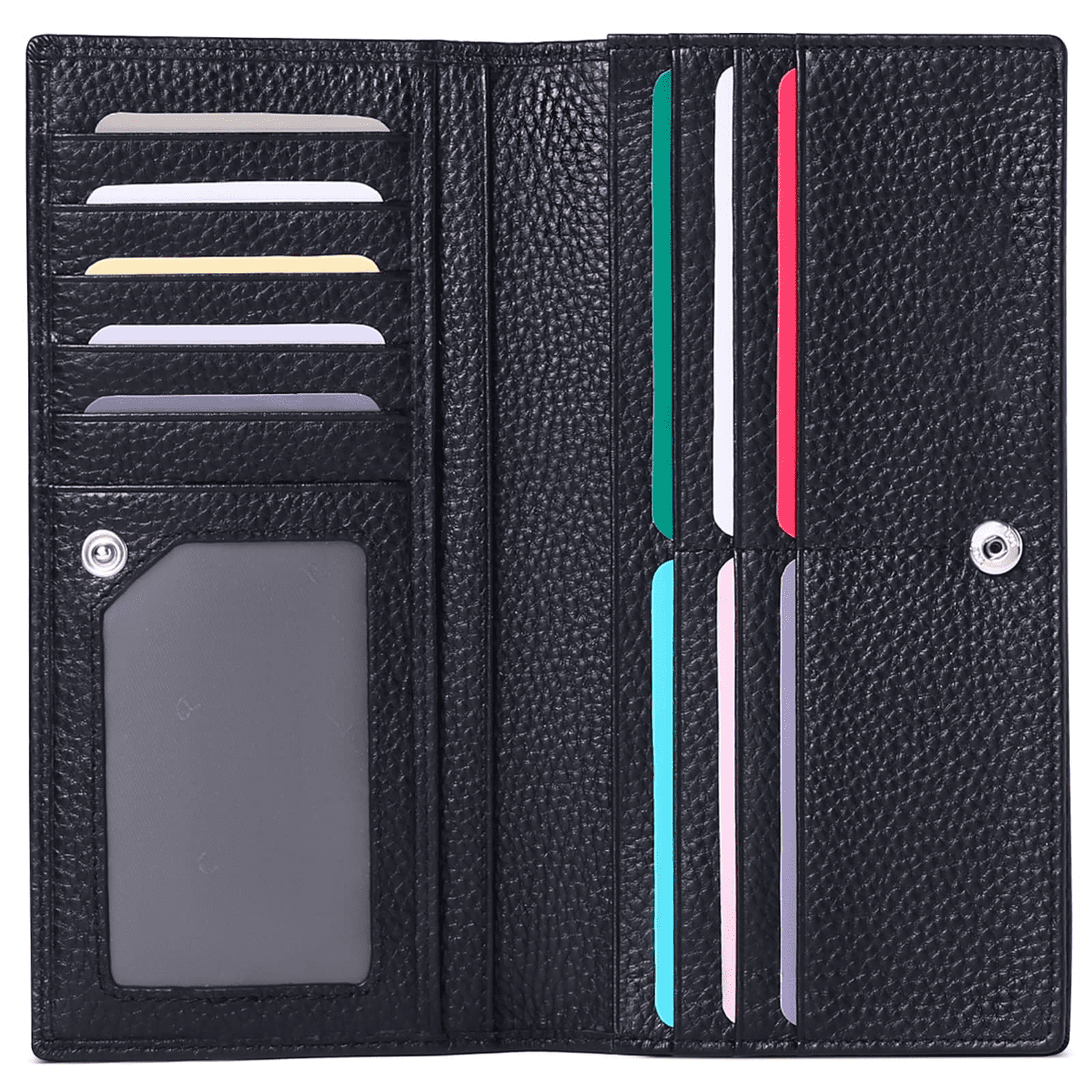 Wallets for Women RFID Blocking Ultra Slim Real Leather Credit Card Holder Clutch - Image 6