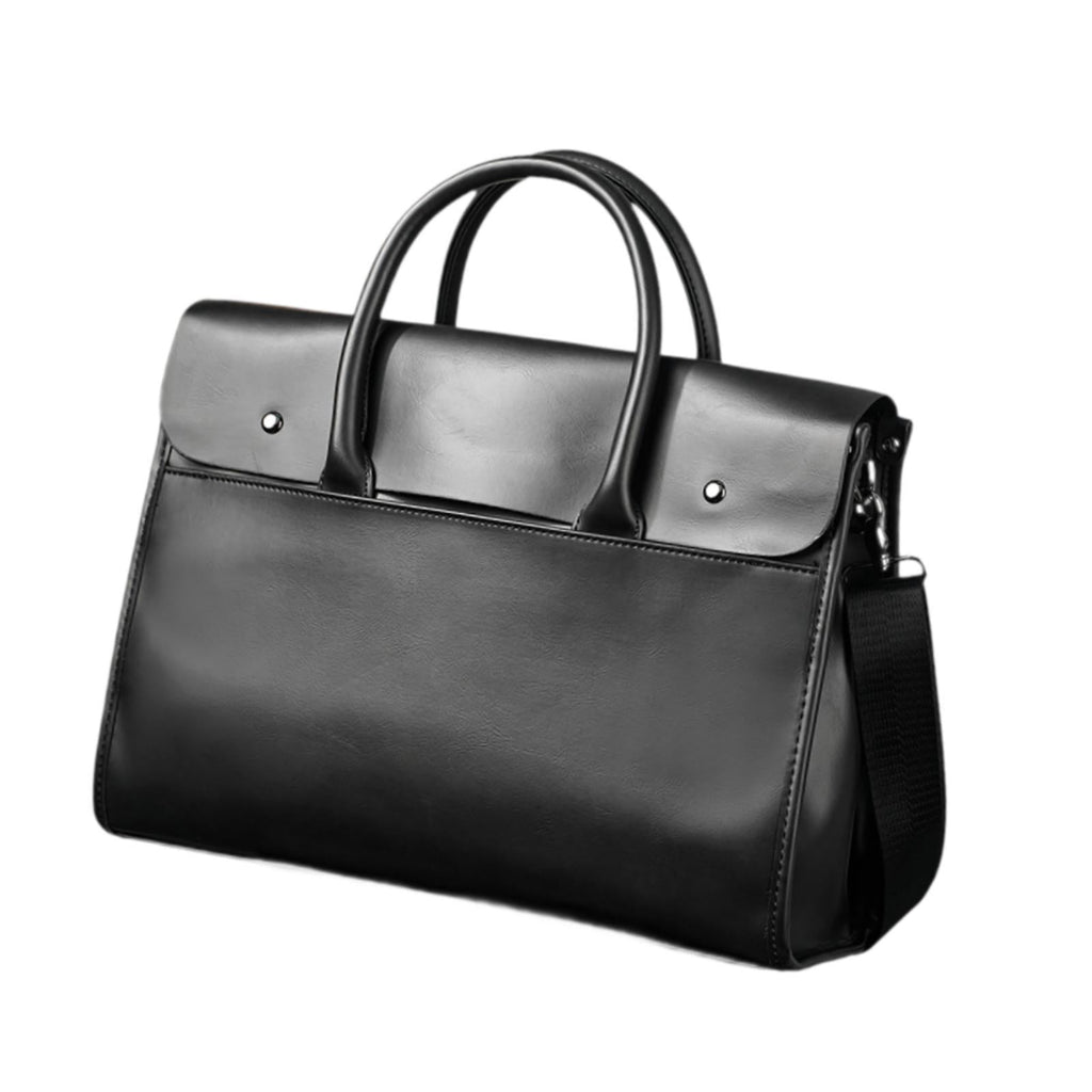 Bag PU Leather Easy Carrying Sturdy Handbag Casual Shoulder Bag Work Bag Computer Bag for Work Office Black - Image 4