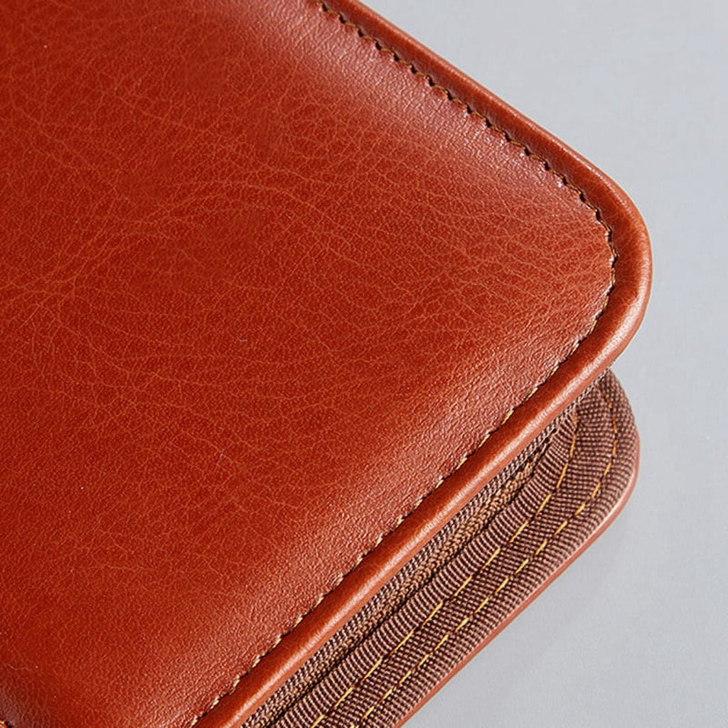 Leather Portfolio Folder with Zipper for Women/Men, Business Padfolio with Handle, Conference Notepad Folder Browm - Image 6