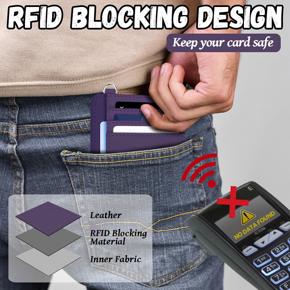 RFID Blocking Credit Card Holder for Women - Flower and Cat PU Leather Slim Wallet with ID Window 6 Card Slots and Ca... - Image 4