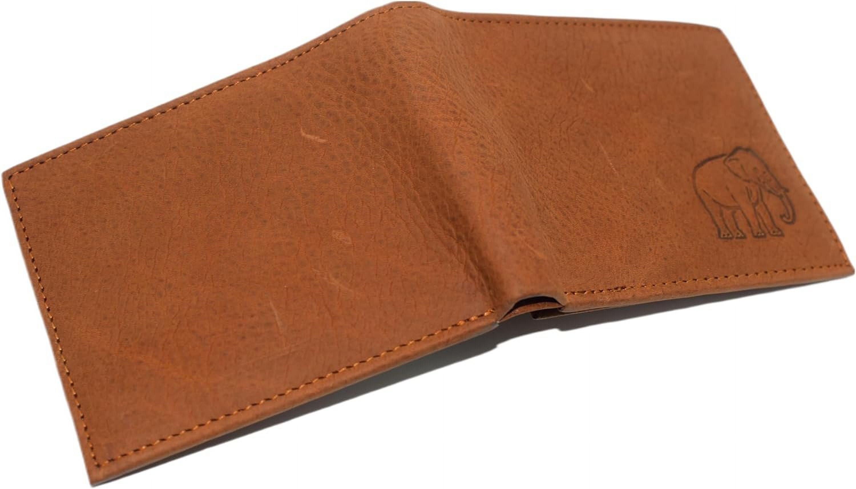 Marshal RFID Blocking Elephant Genuine Leather Bifold Trifold Wallet for Men Bifold - Image 5