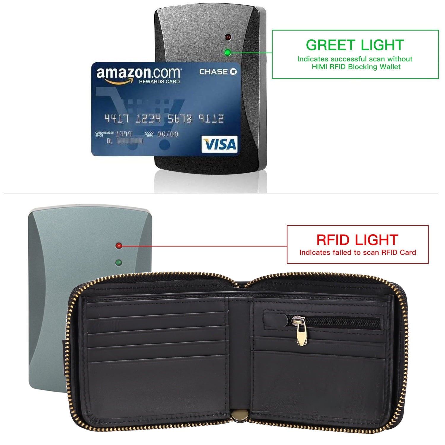 Rfid Wallet for Men Genuine Leather Minimalist Wallet Bifold Coin Purse - Image 5