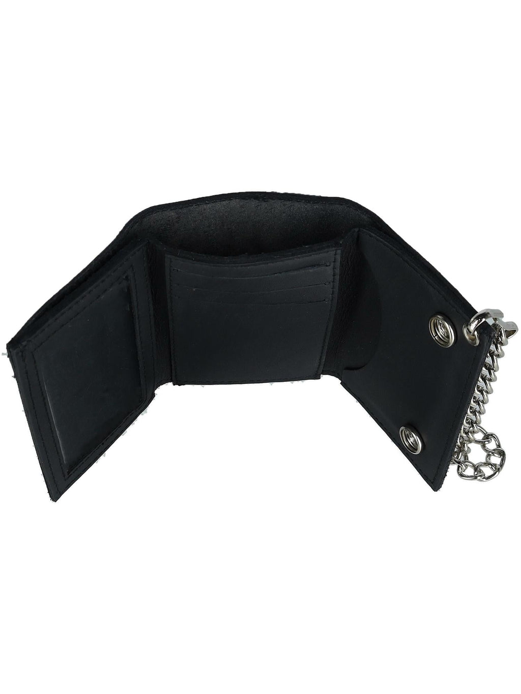 Leather Eagle Imprint Trifold Chain Wallet (Men) - Image 3