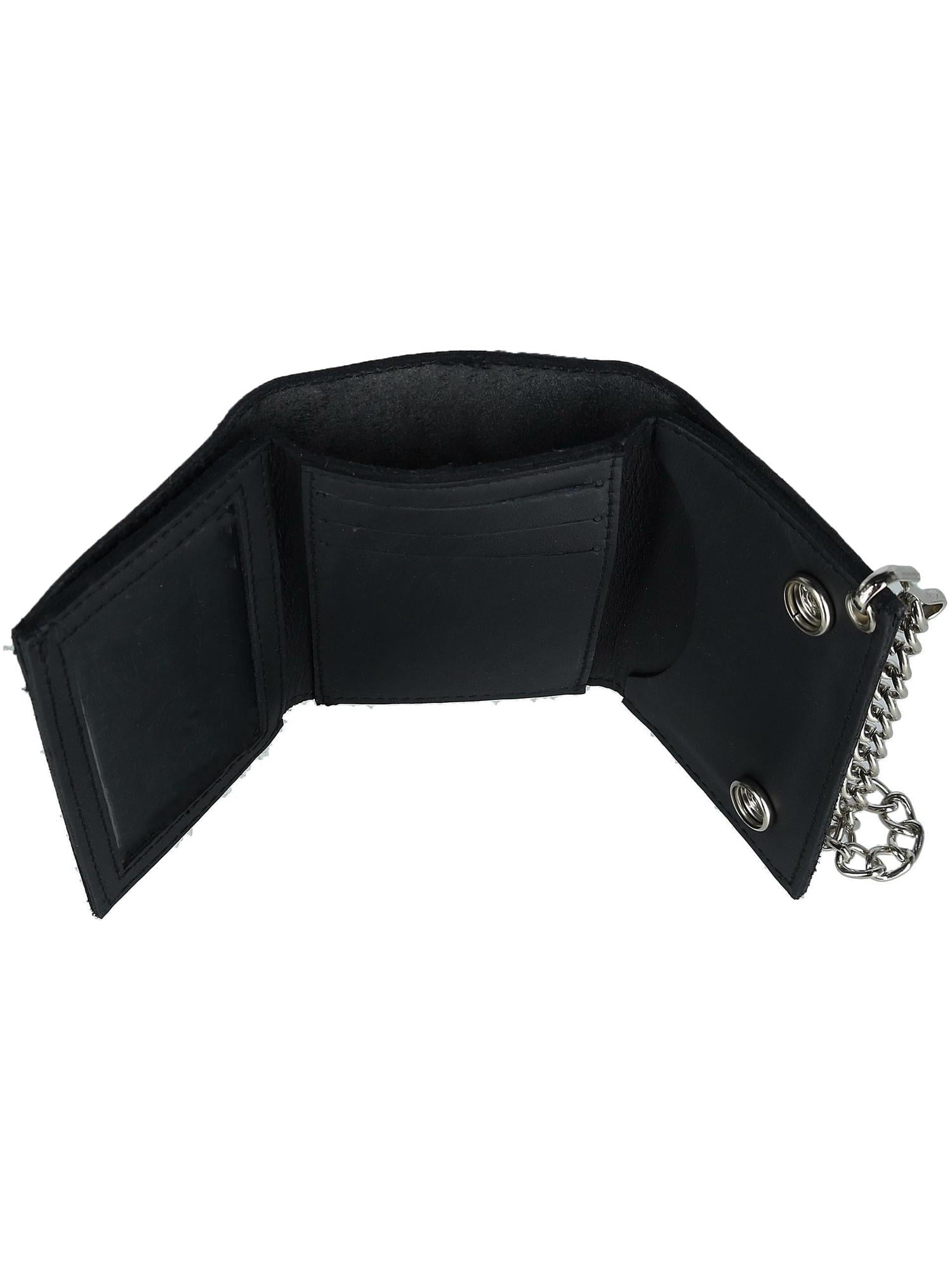 Leather Eagle Imprint Trifold Chain Wallet (Men) - Image 3