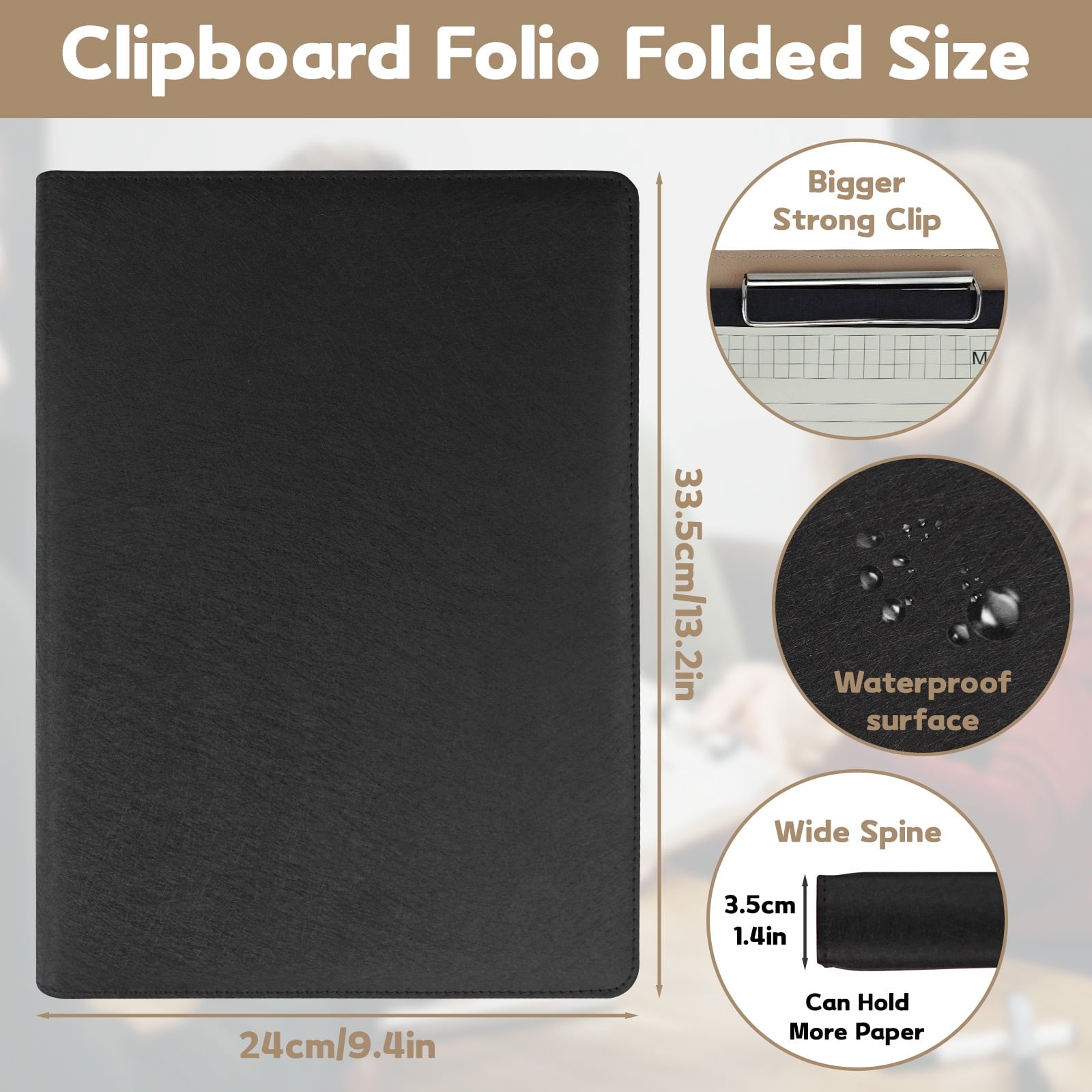 with Memo, Legal Resume Folder for Interview, Faux Leather Padfolio for Men Women Strap, Business Binders for Documen... - Image 2