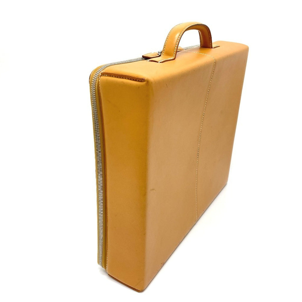 Pre-Owned HERMES Air Light MM Briefcase Handbag Leather Men's Natural Beige (Fair) - Image 3