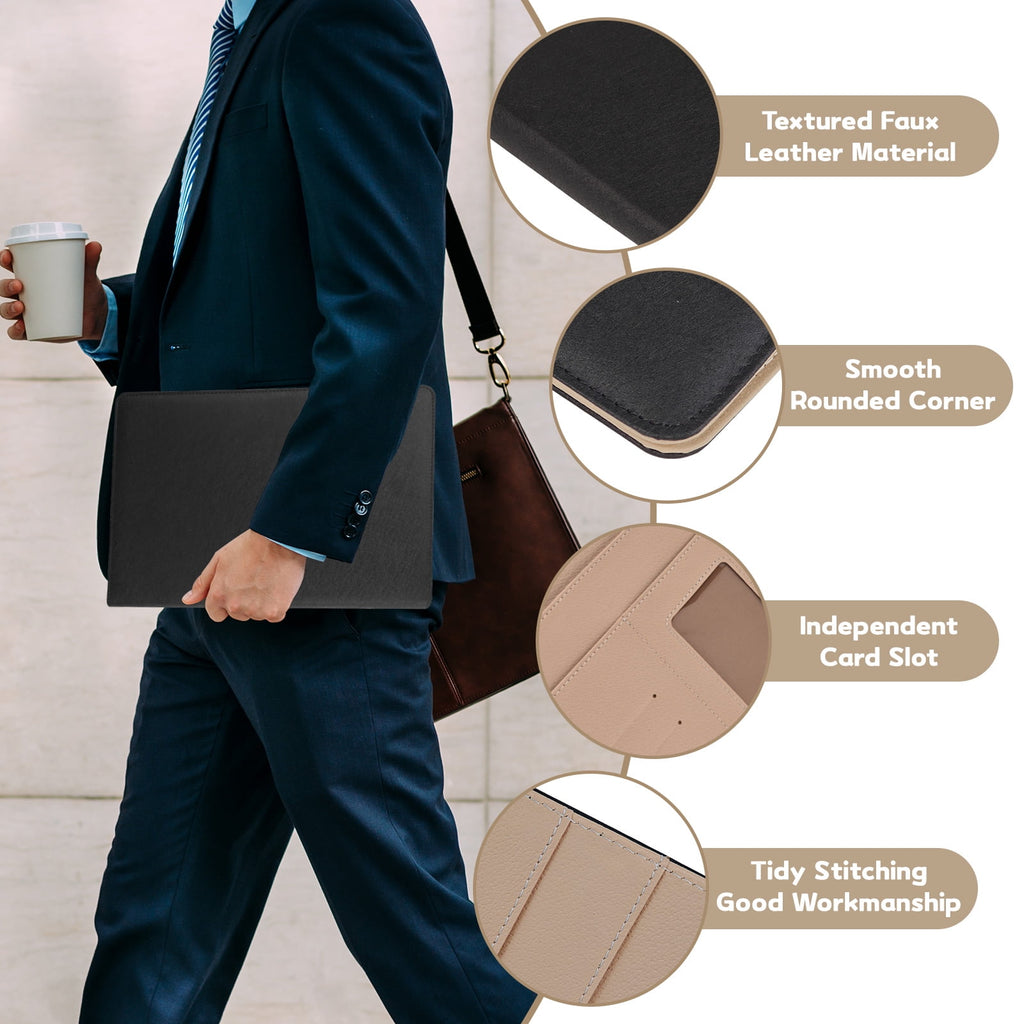 with Memo, Legal Resume Folder for Interview, Faux Leather Padfolio for Men Women Strap, Business Binders for Documen... - Image 4