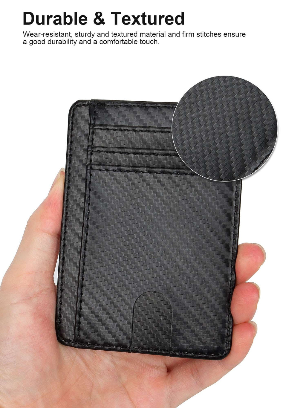 Slim Minimalist Front Pocket RFID Blocking Card Holder Leather Wallets for Men Women - Image 5