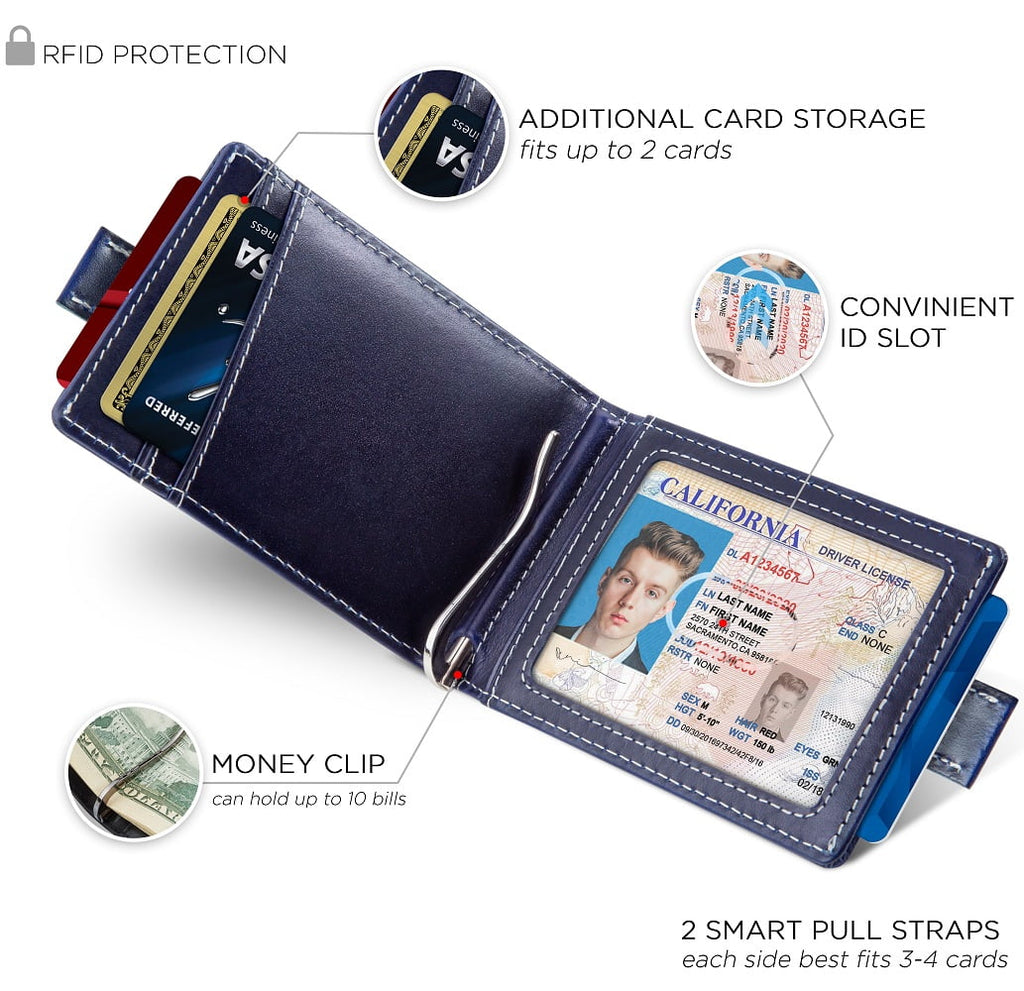 Slim Wallet Money Clips | Bifold Leather Wallet | RFID Blocking Minimalist Bifold Men Wallet | Stylish and Secure Wal... - Image 3