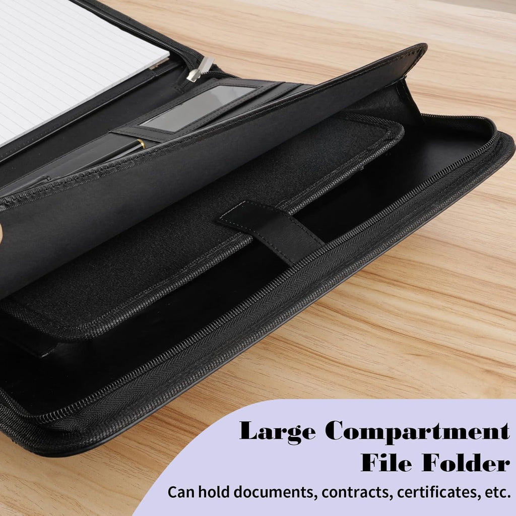 bINDER oRGANIZER, WITH 25 pAGES nOTEPAD & 13" tABLET sLEEVE, pROFESSIONAL cONFERENCE mEETING bUSINESS zIPPER fOLDER F... - Image 2