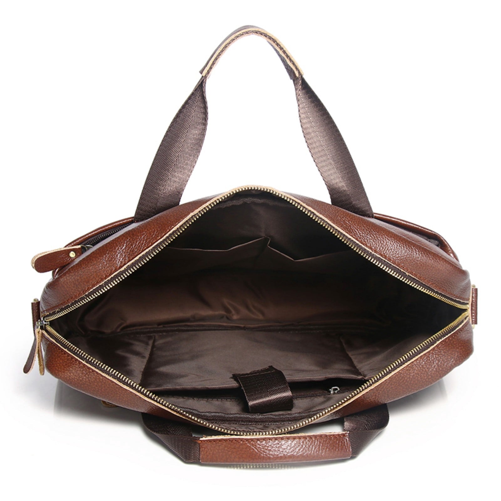 Leather Briefcase for Men Large Capacity 15.6 Inch Laptop Business Travel Shoulder Bag - Image 5