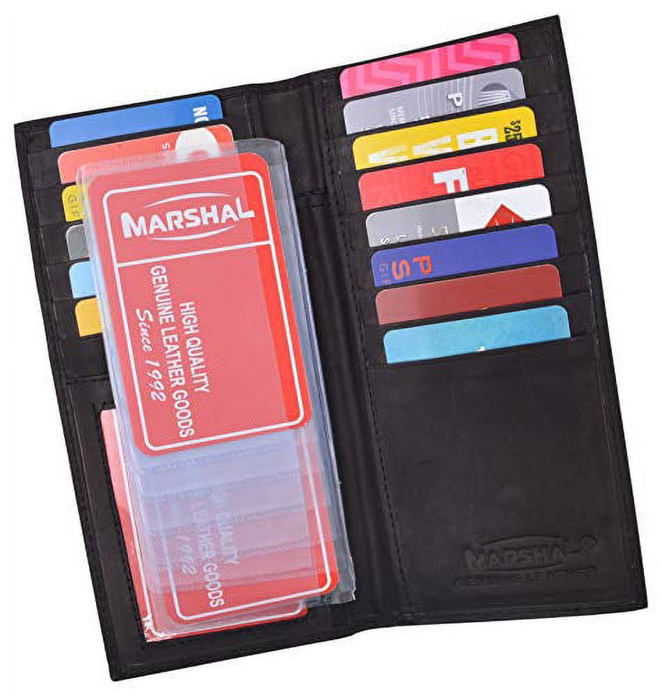 Slim Leather ID/Credit Card Holder Long Wallet with Pen holder - Image 3