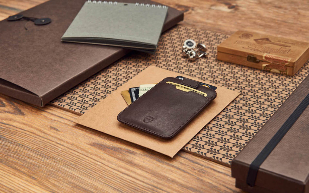 Vaultskin Mens RFID Blocking Slim Leather Card Wallet - Minimalist Front Pocket Cardholder in Carbon Black - Image 6