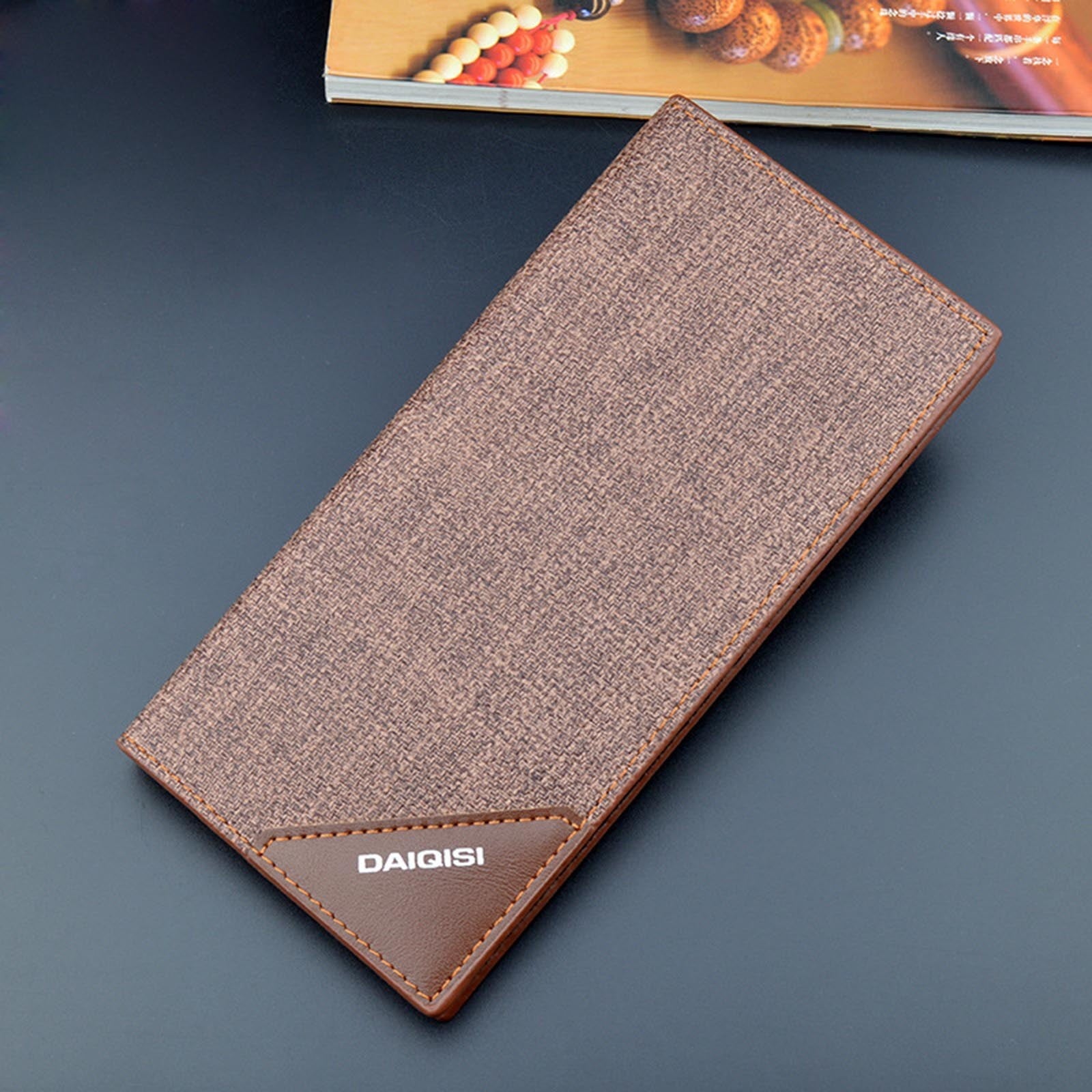 For Men Slim Leather Checkbook ID/Credit Card Holder Bifold Wallet - Image 2