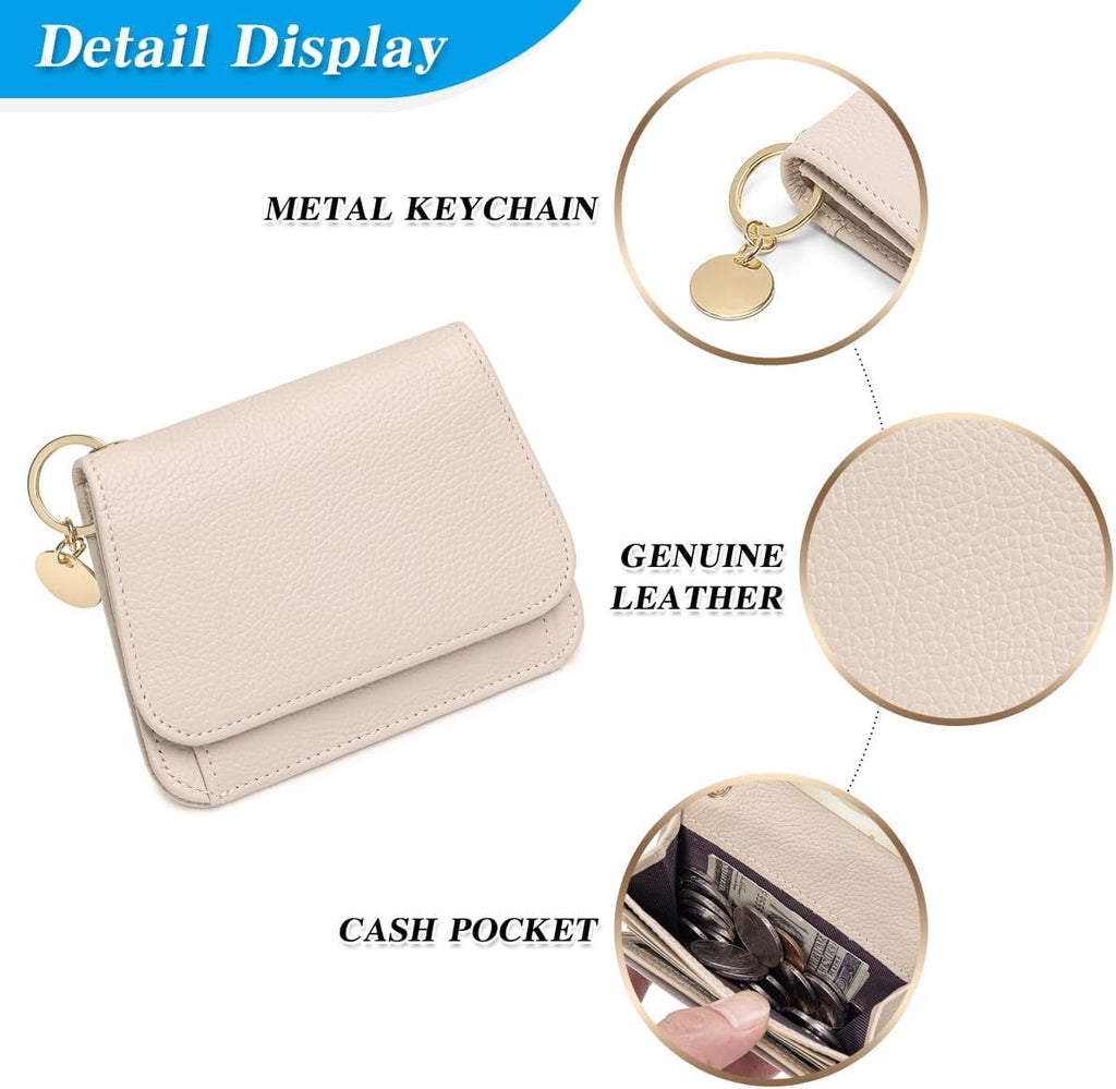 For Women Small Credit Card Holder With Coin pocket, ID Window, Keychain - Image 4