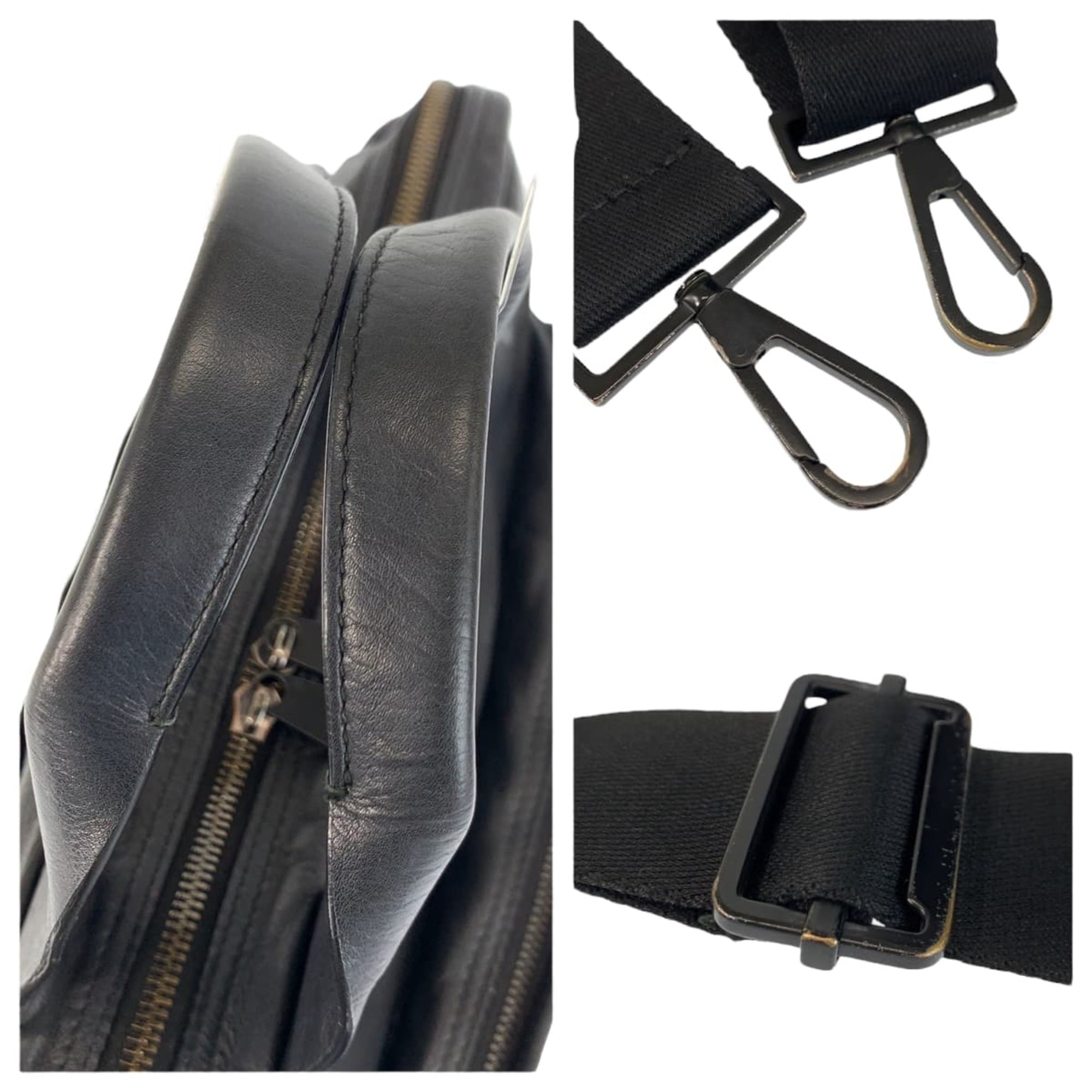 Pre-Owned Maxi Intrecciato Black Leather Business Briefcase Shoulder Bag for Men... - Image 6