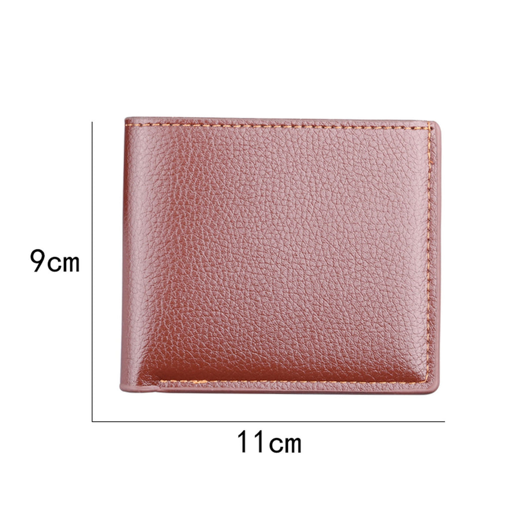 Leather Mens Bifold Wallet Small Slim Thin Minimalist Card Holder Purse with ID Window for Men - Image 6