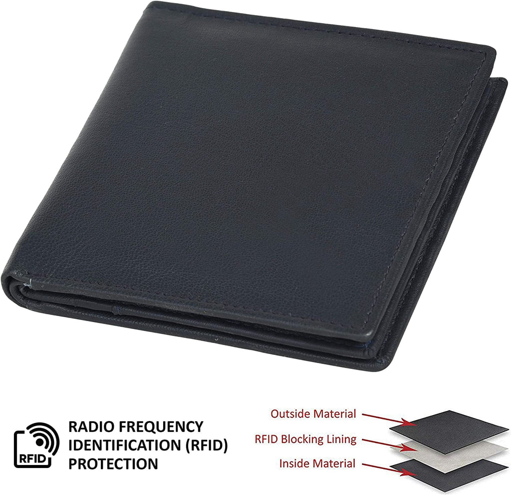 Men's Bifold Leather Hipster wallet with middle flap - 16 credit card slots - Image 5