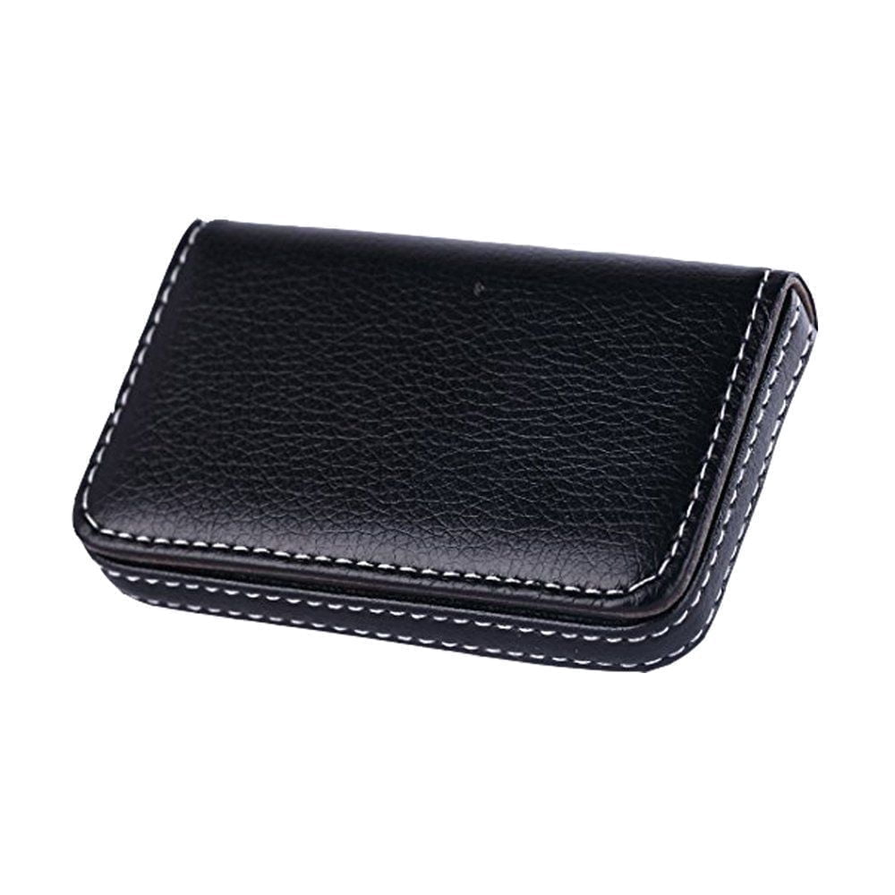 PU Leather Business Card Holder Wallet, Magnetic Closure Name Card Case, Slim Card Organizer for Business Cards, Cred...