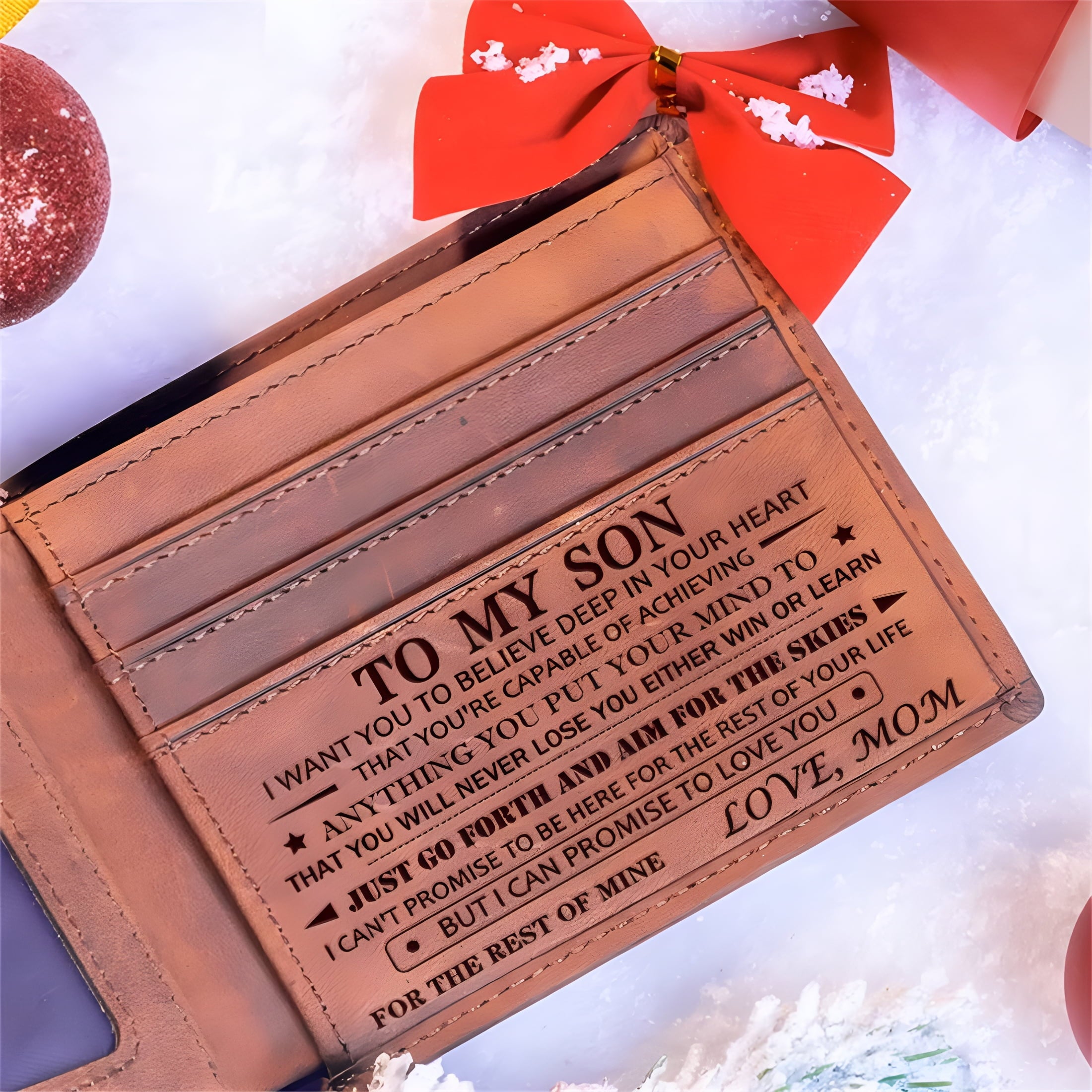 Wallet For Son Mom - Faux Leather Wallet For Men - Wallet For Men RFID Blocking Wallet For Men Son Gifts Mom To My So... - Image 2