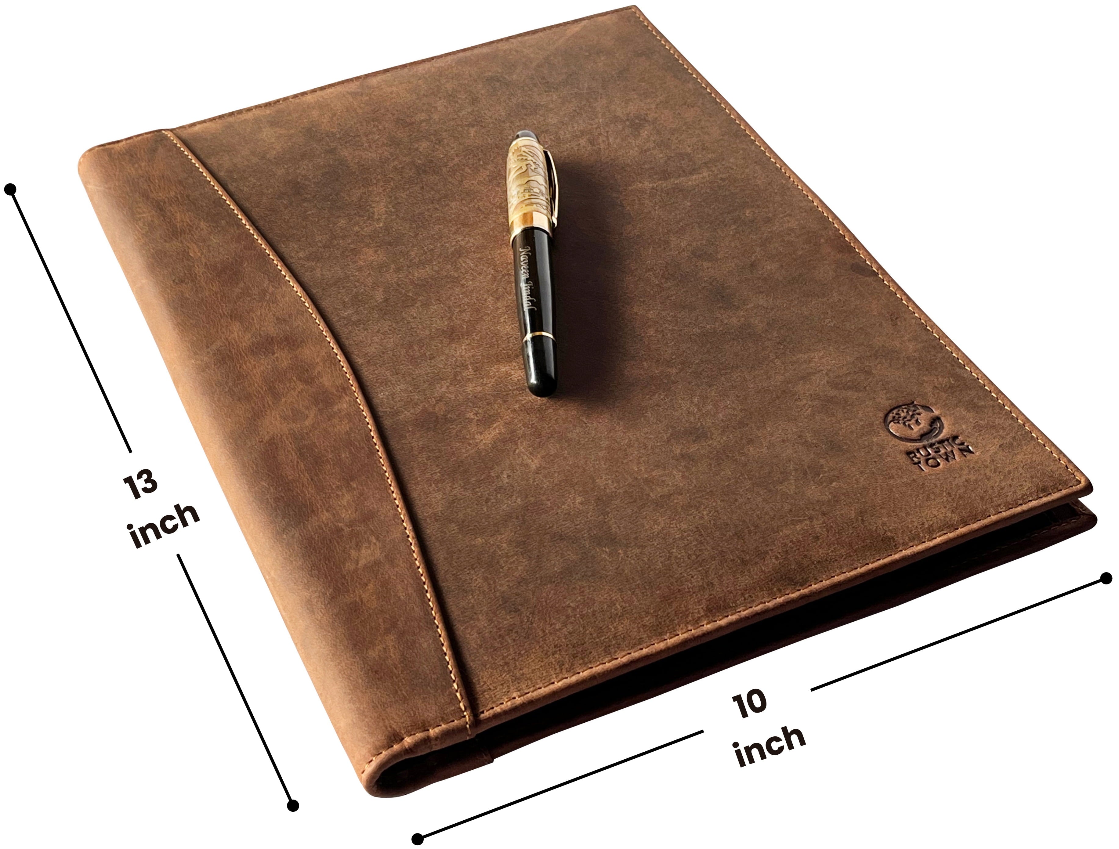 Leather Portfolio Business Padfolio Organizer Notebook Holder, Resume Document Conference Folder, Professional Notepad for Men & Women by Ru - Image 5
