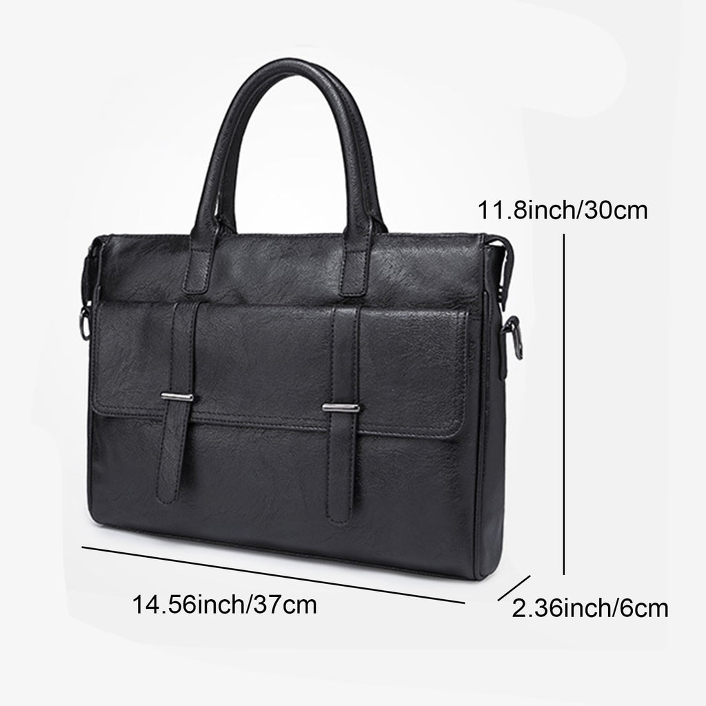 Briefcase Black - Portable Stylish Laptop Package with Multiple Compartments - Waterproof Leather-like Design,Suitabl... - Image 5