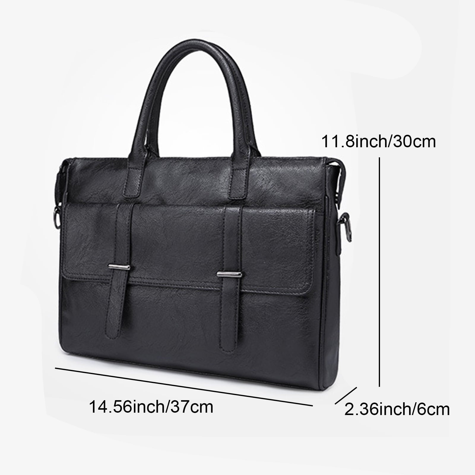 Briefcase Black - Portable Stylish Laptop Package with Multiple Compartments - Waterproof Leather-like Design,Suitabl... - Image 5
