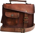 11" Leather Messenger Bag Satchel Laptop Briefcase for Men Women Cross Body Shoulder Purse Travel Work Bag Birthday Gift