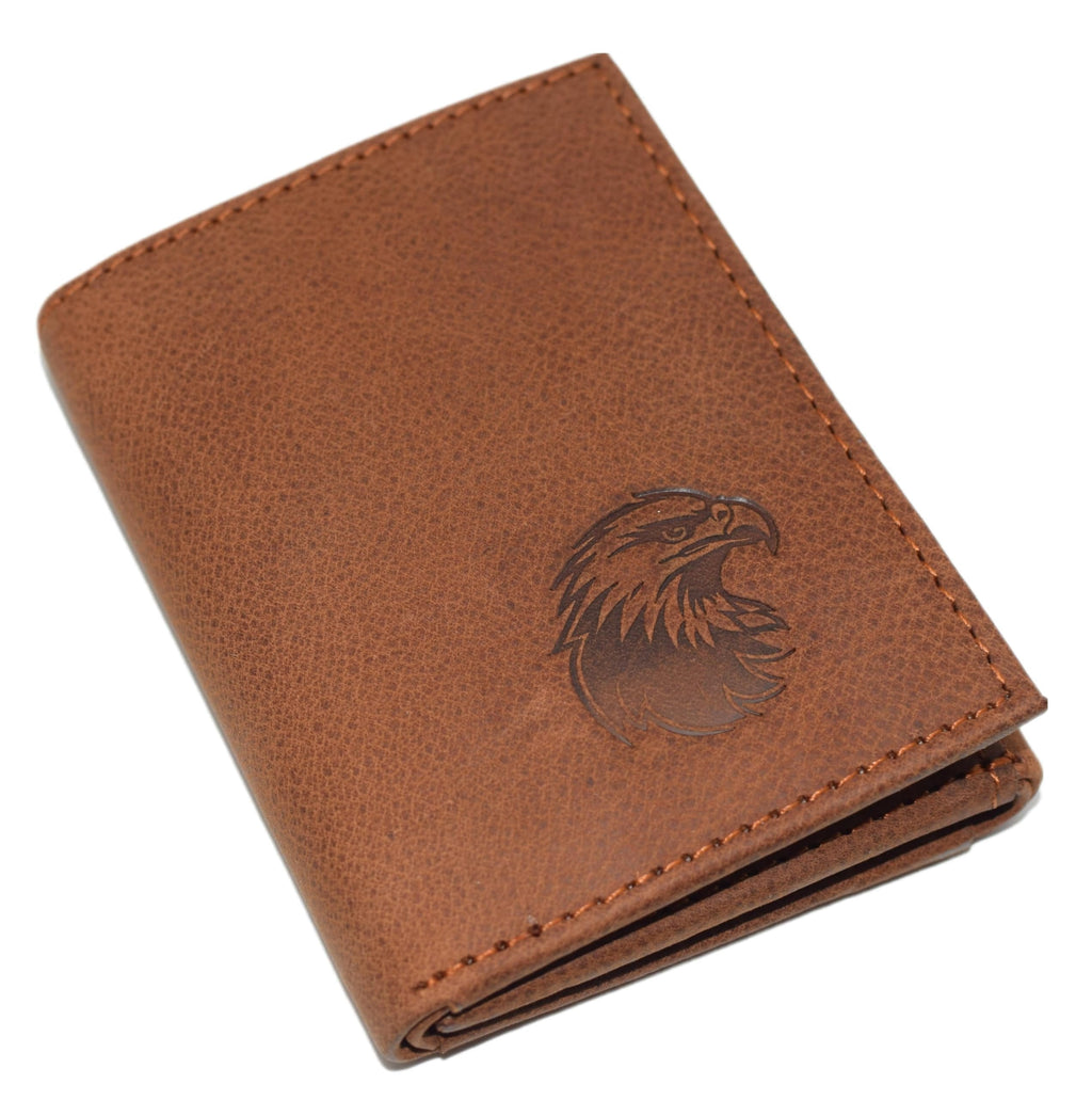 MARSHAL Mens Western Trifold Leather Wallet Genuine Cowhide RFID Blocking Wallet with Debossed American Eagle Design ... - Image 5