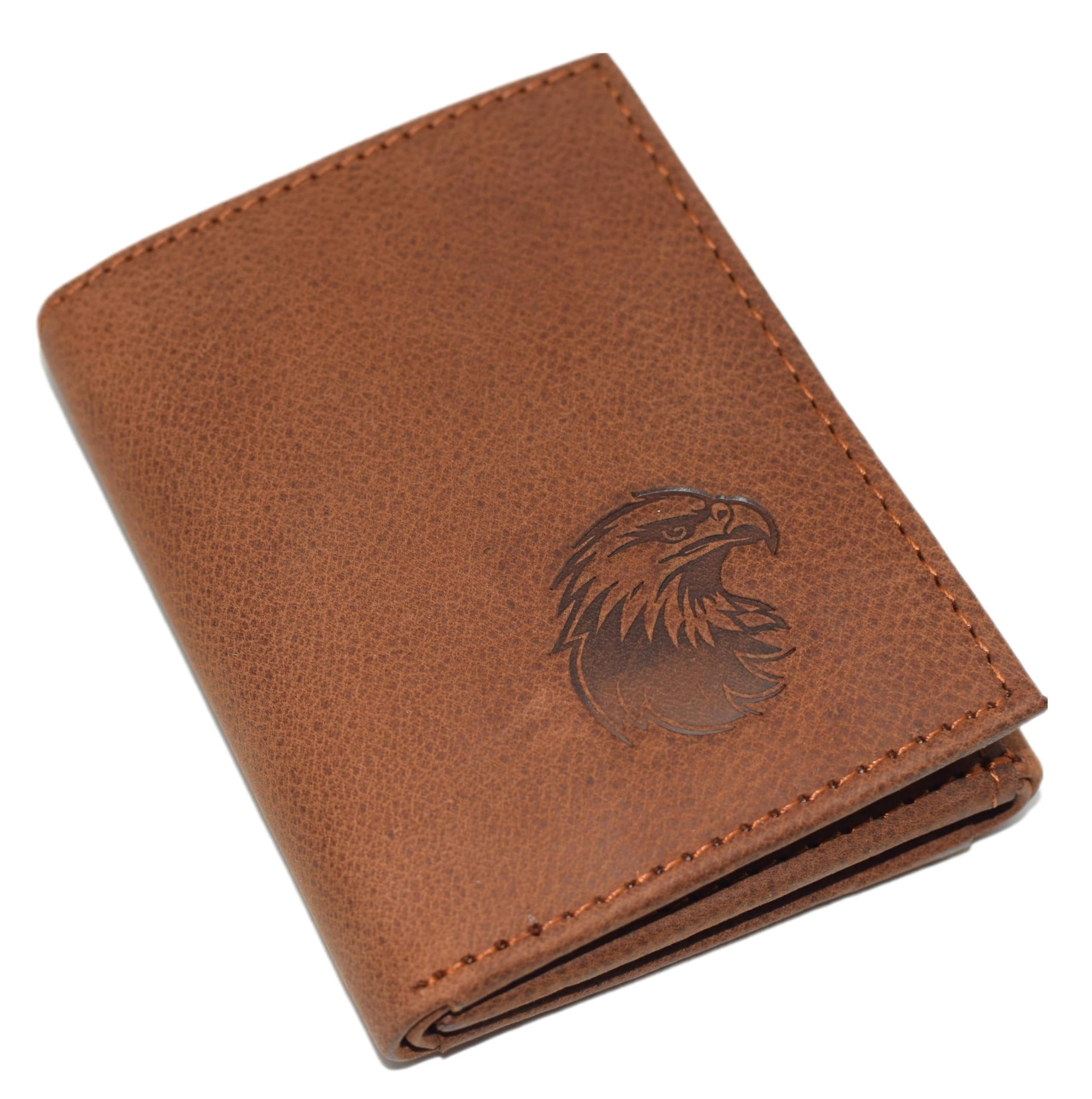 MARSHAL Mens Western Trifold Leather Wallet Genuine Cowhide RFID Blocking Wallet with Debossed American Eagle Design ... - Image 5