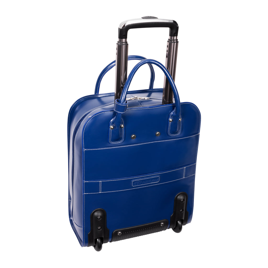 | 15” Leather Vertical Wheeled Laptop Briefcase - Image 5