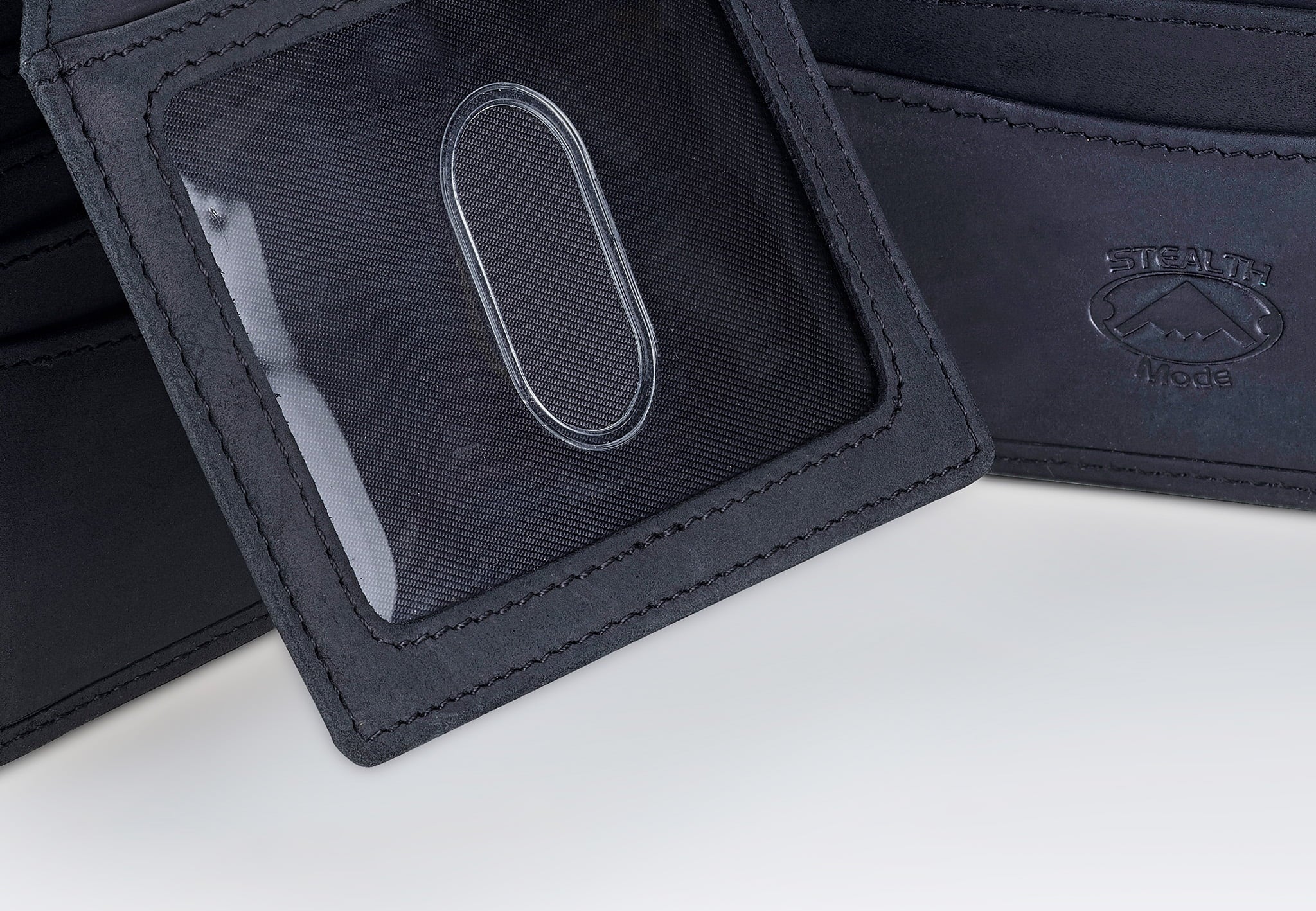 Leather Bifold Wallet for Men With ID Window and RFID Blocking (Black) - Image 5