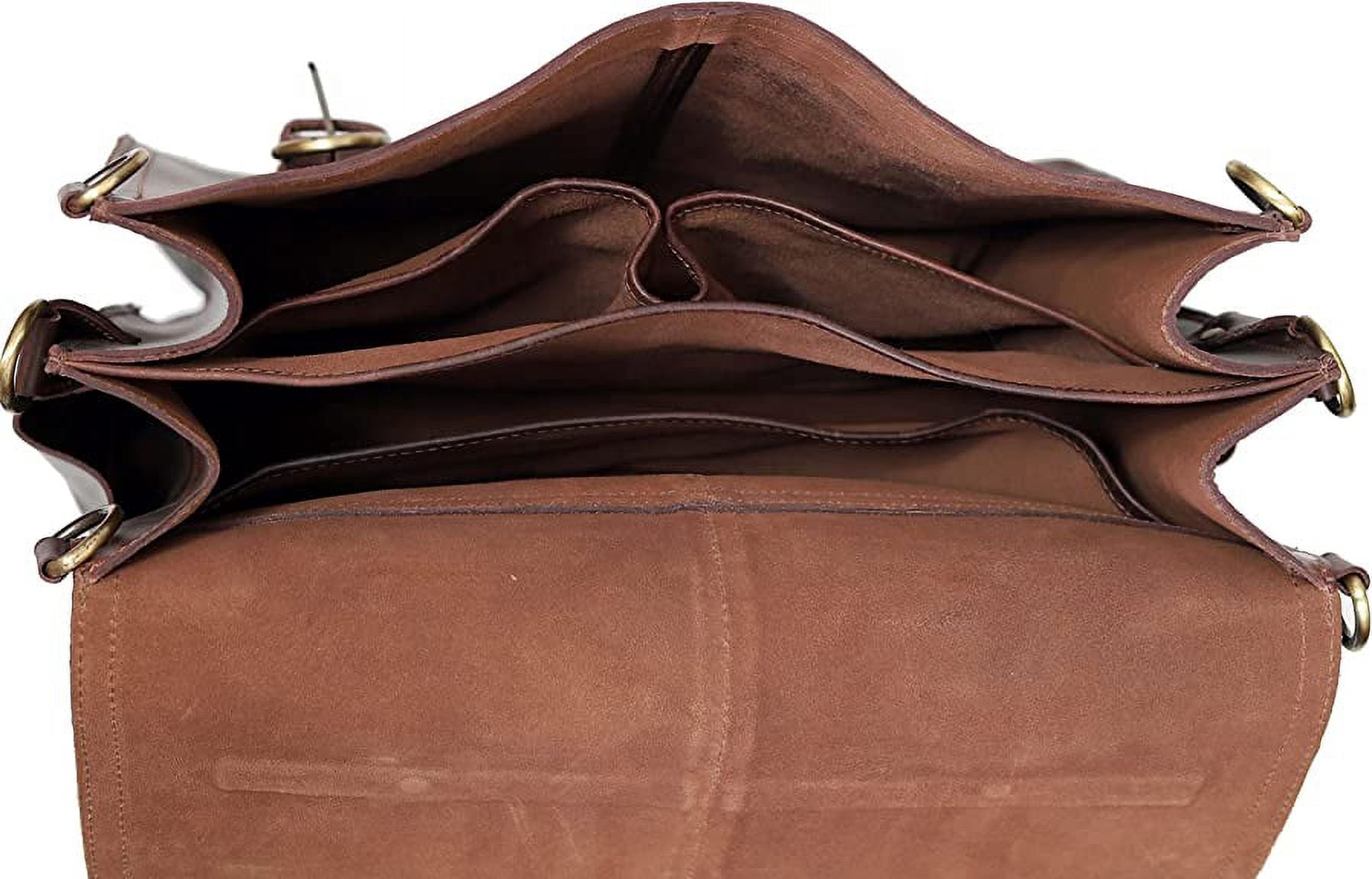 Leather briefcase 18 Inch Laptop Messenger Bags for Men and Women Best Office School College briefcase Shoulder Bag - Image 3