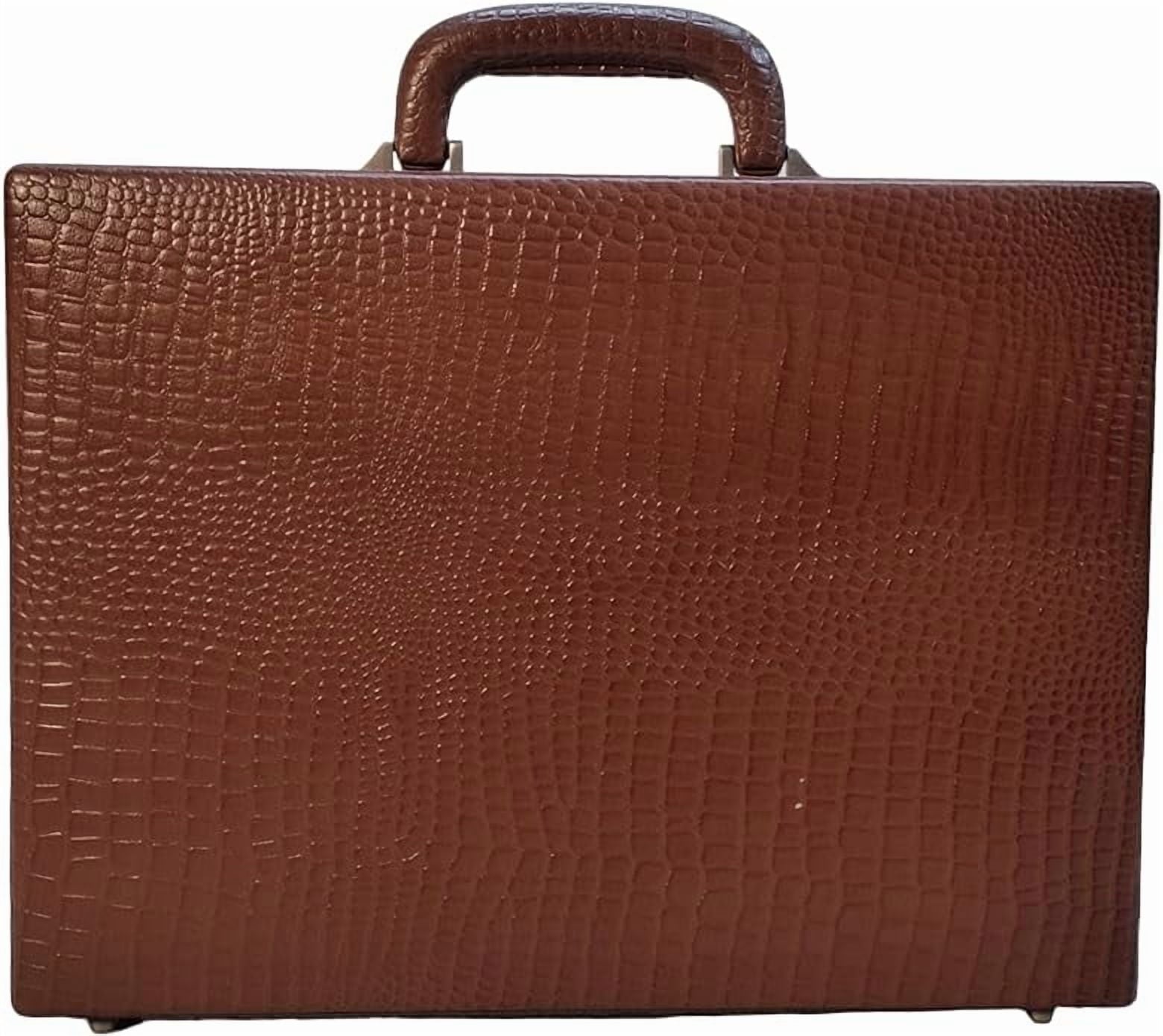 Pure Leather Briefcase Executive Handbag for Men's Leather Attache Briefcase 14 Inch Laptop MacBook Carry Case - Image 6