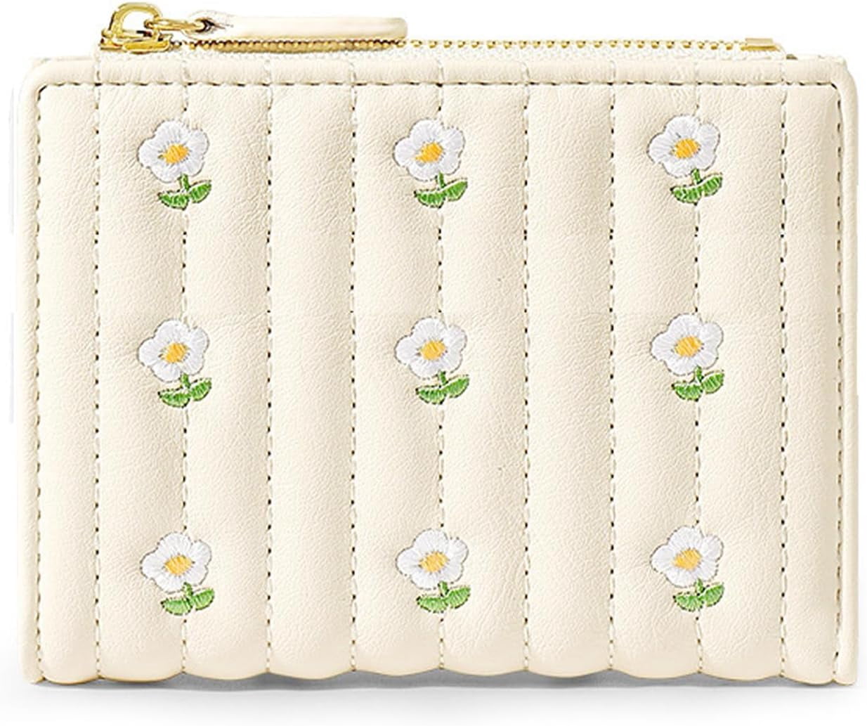 1Pack Small Wallet for Women， Cute RFID Blocking PU Leather Card Holder for Girls Flower， Coin Cash Purse ，Slim Short... - Image 2