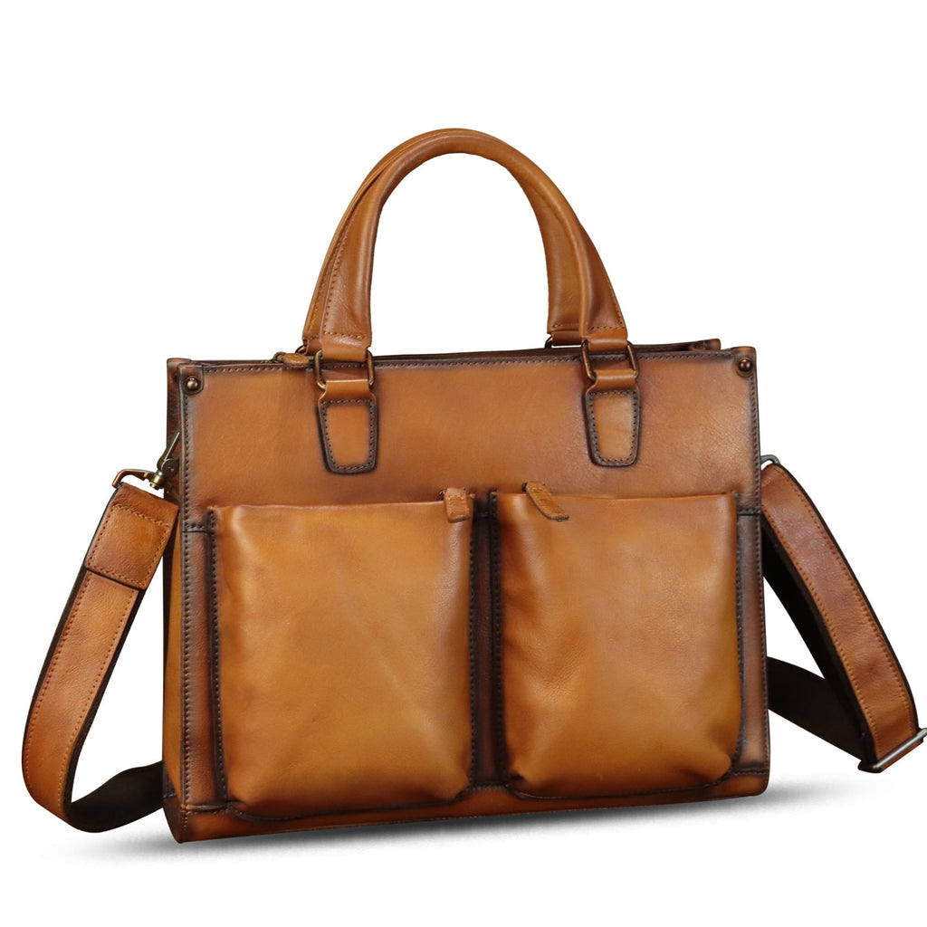 Genuine Leather Messenger Bag Briefcase for Men Vintage Real Leather Shoulder - Image 5