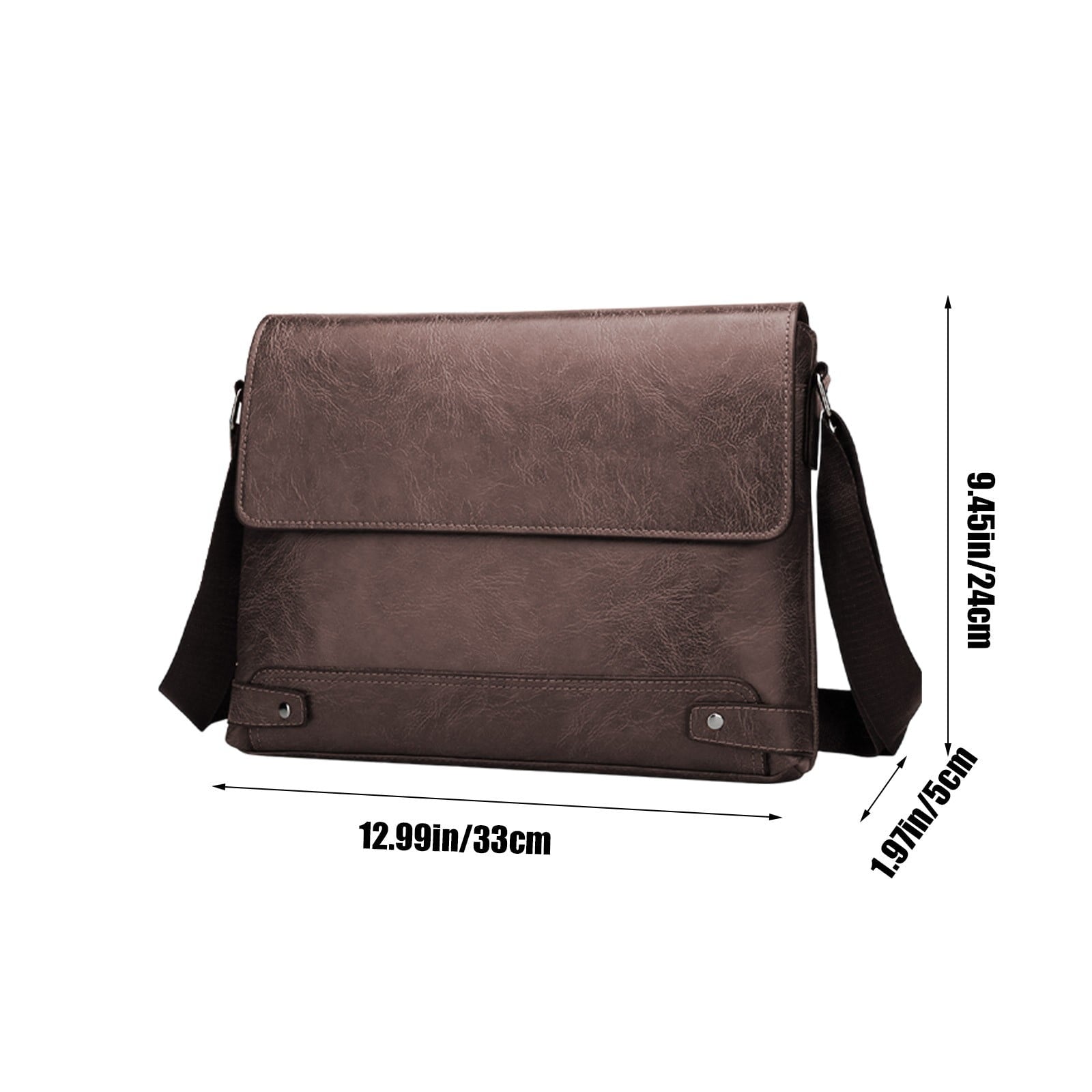 Artificial Leather Laptop 12.99 Inch Vintage Briefcase for Men Waterproof Satchel Shoulder for Work Office Business C... - Image 3
