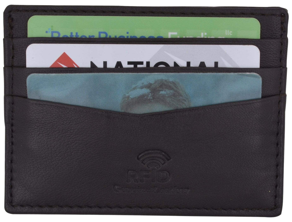 Men's RFID Blocking Slim Thin Soft Genuine Leather Credit Card Case Holder Wallet by Swiss Marshall - Image 2